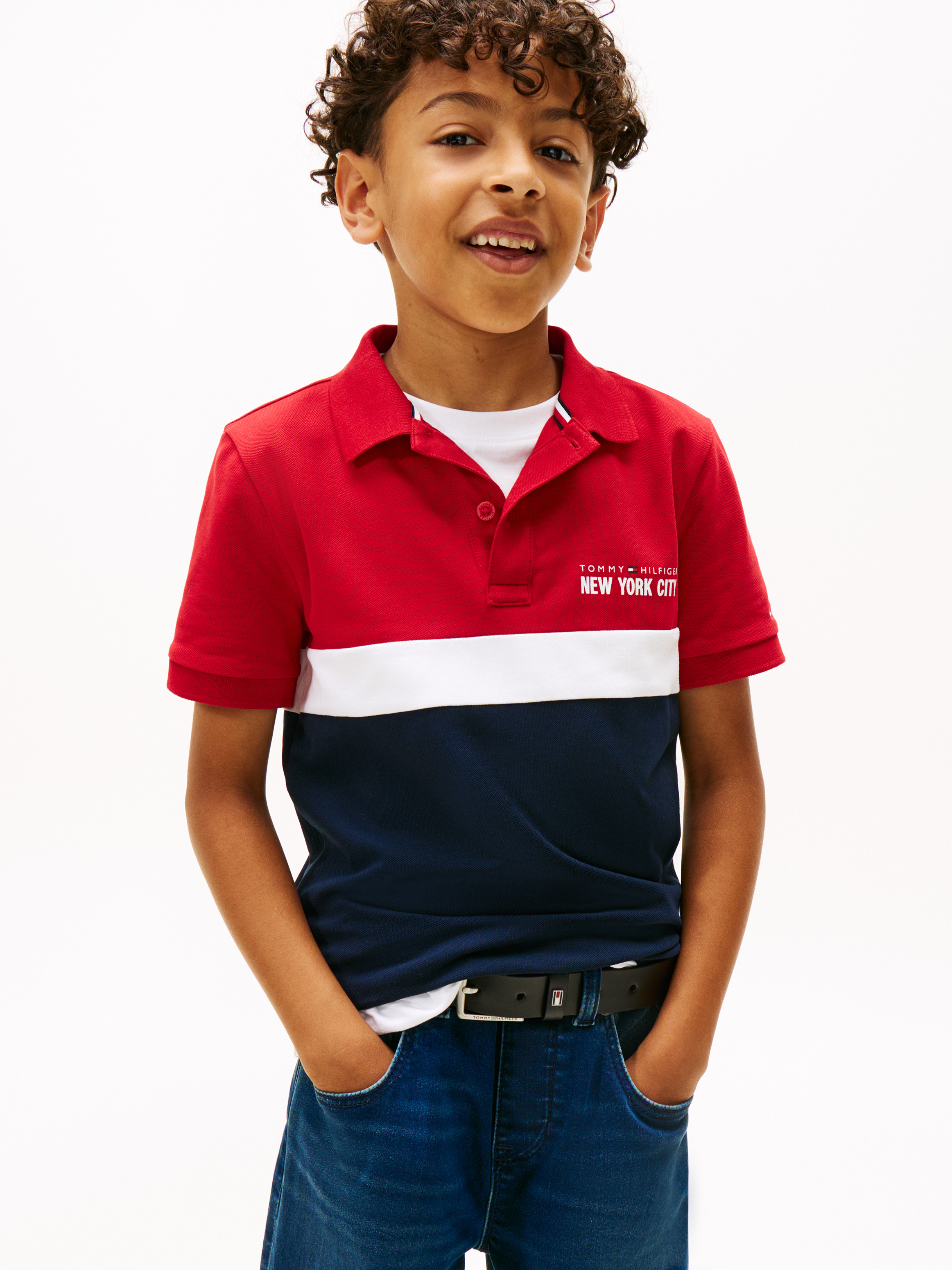 Boys 8-16 Regular Fit Colour-Blocked Pique Polo Shirt