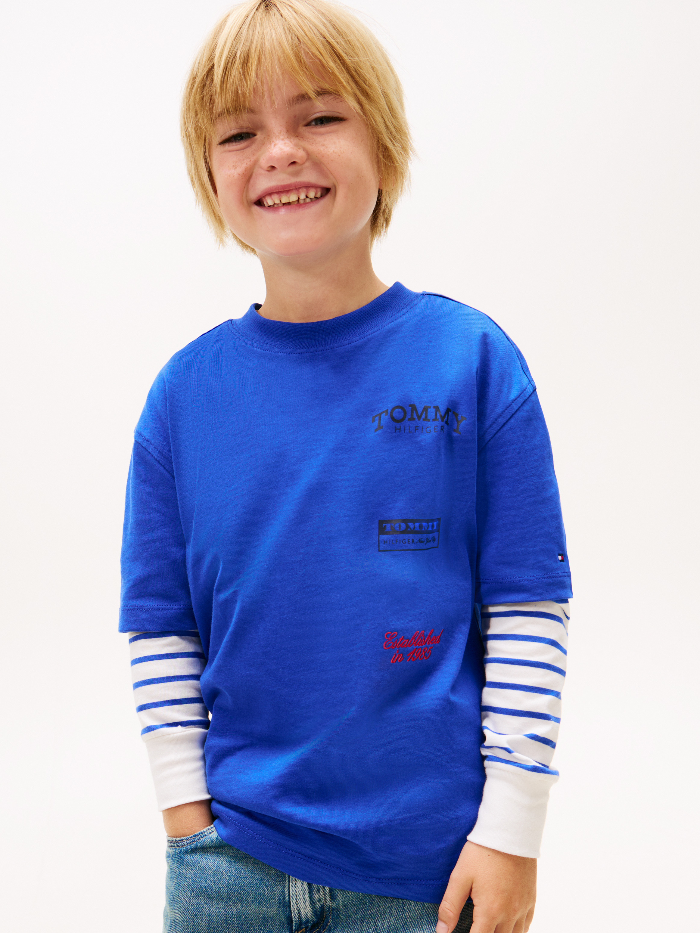 Boys 8-16 Back Multi Logo Print Jersey T-Shirt