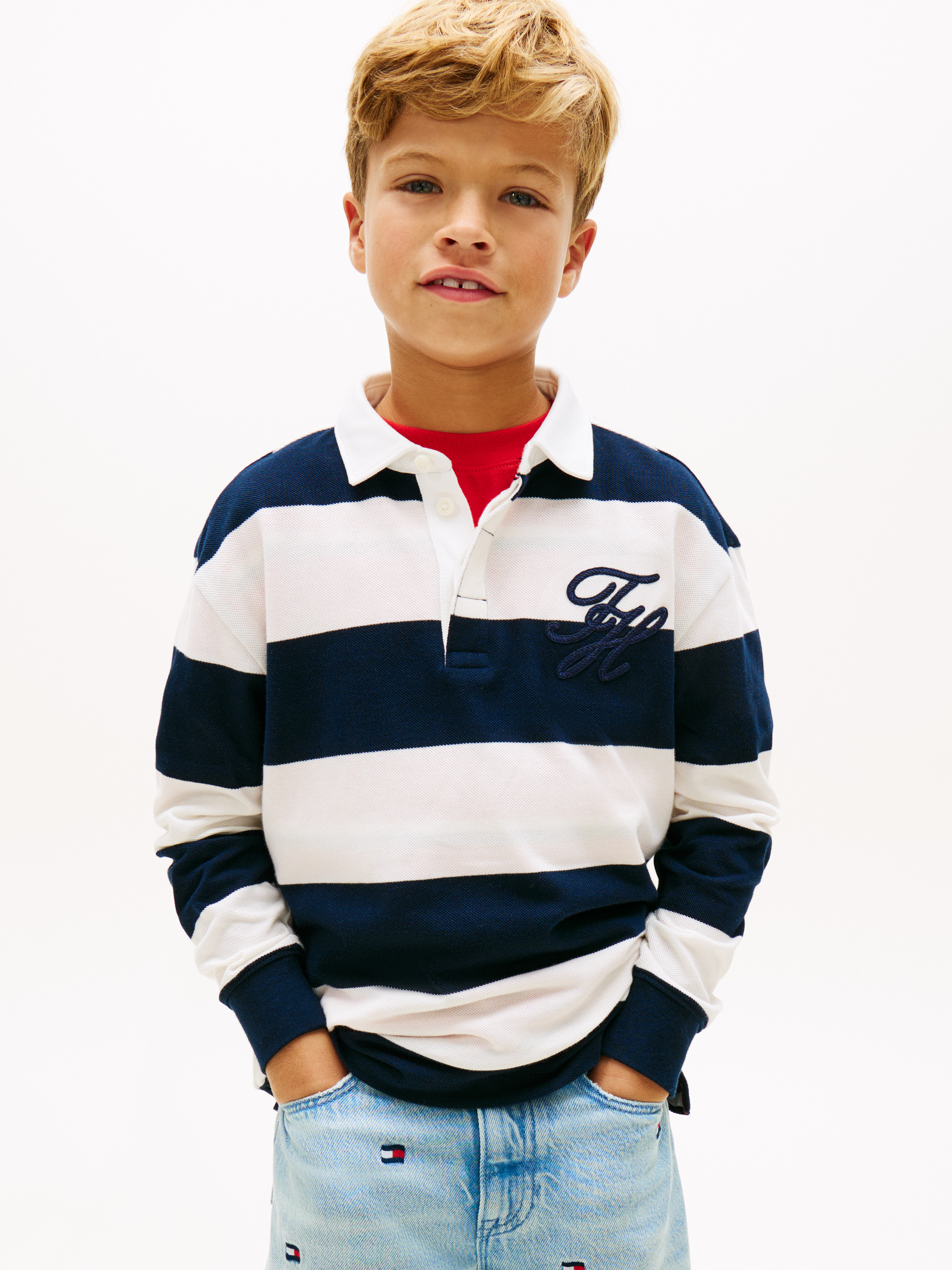 Boys 8-16 Script Rugby Polo Shirt