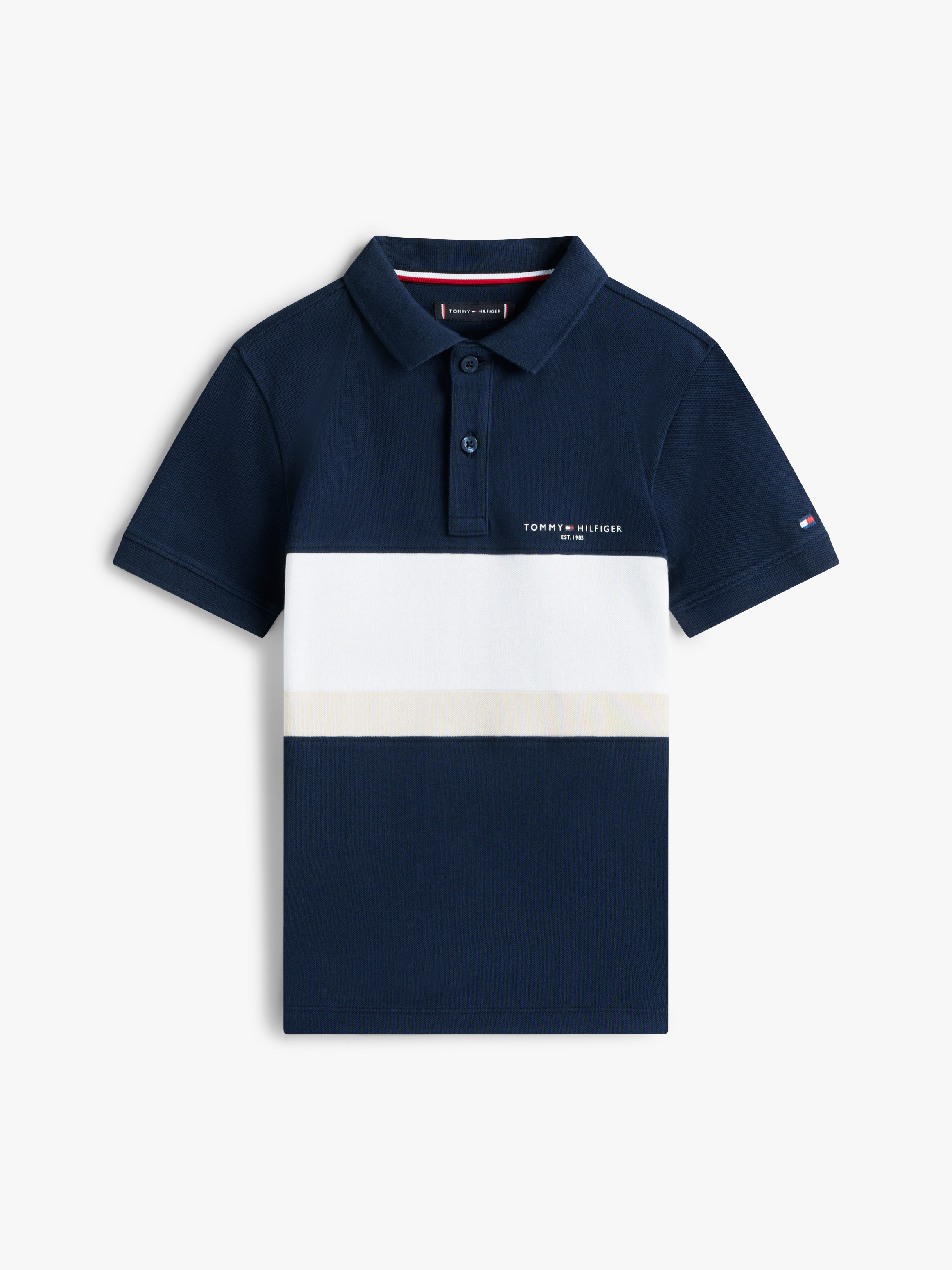 Boys 3-7 Regular Fit Colour-Blocked Pique Polo Shirt