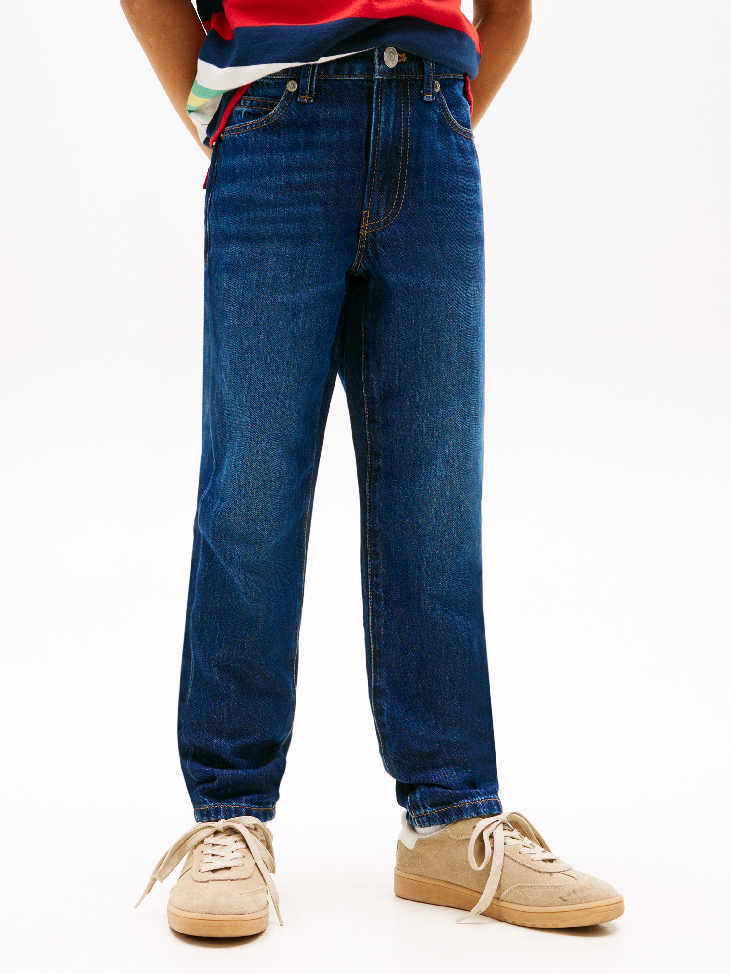 Boys 8-16 Whiskered Straight Leg Jeans