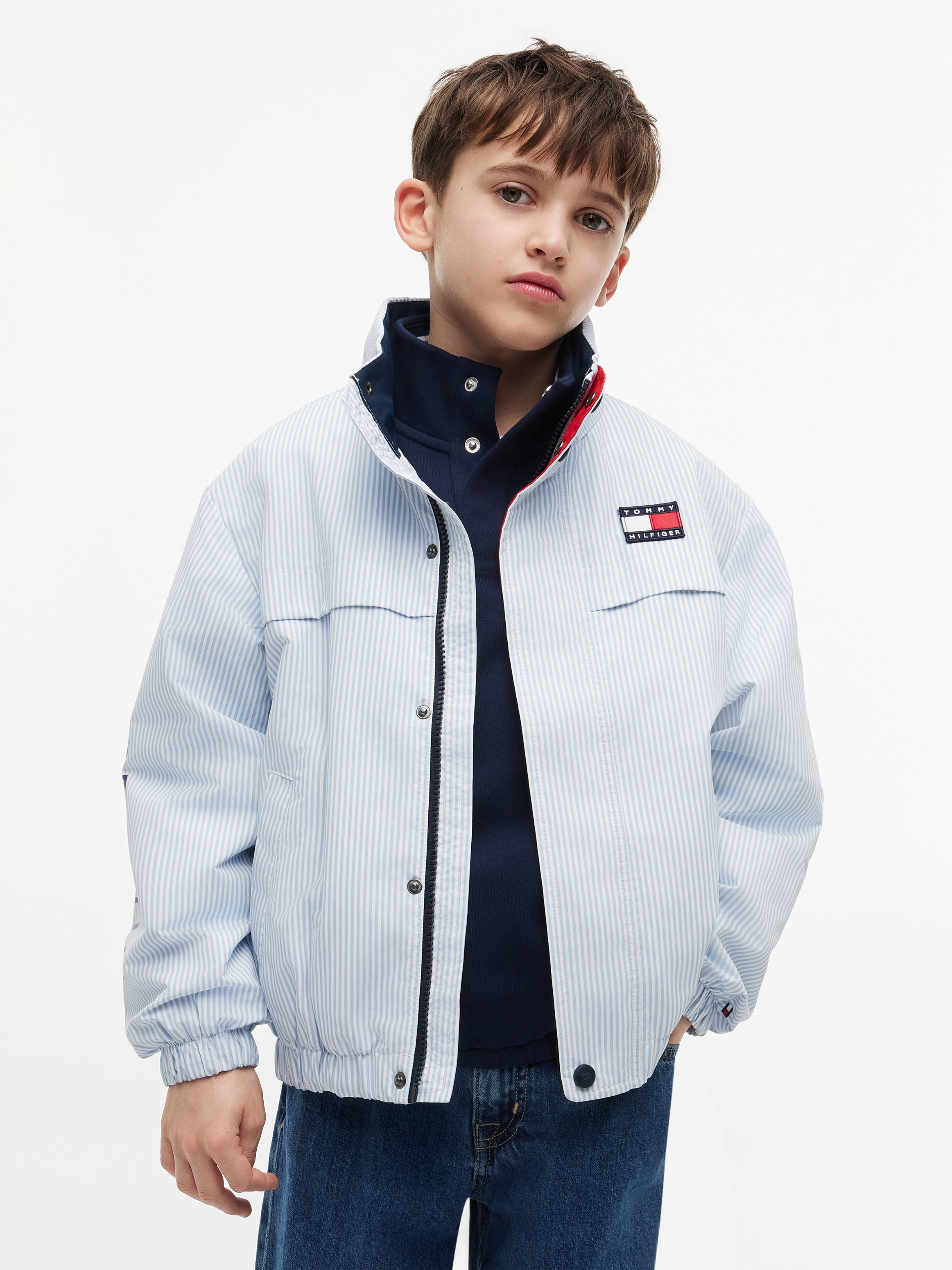 Boys 8-16 Stripe Logo Relaxed Regatta Jacket