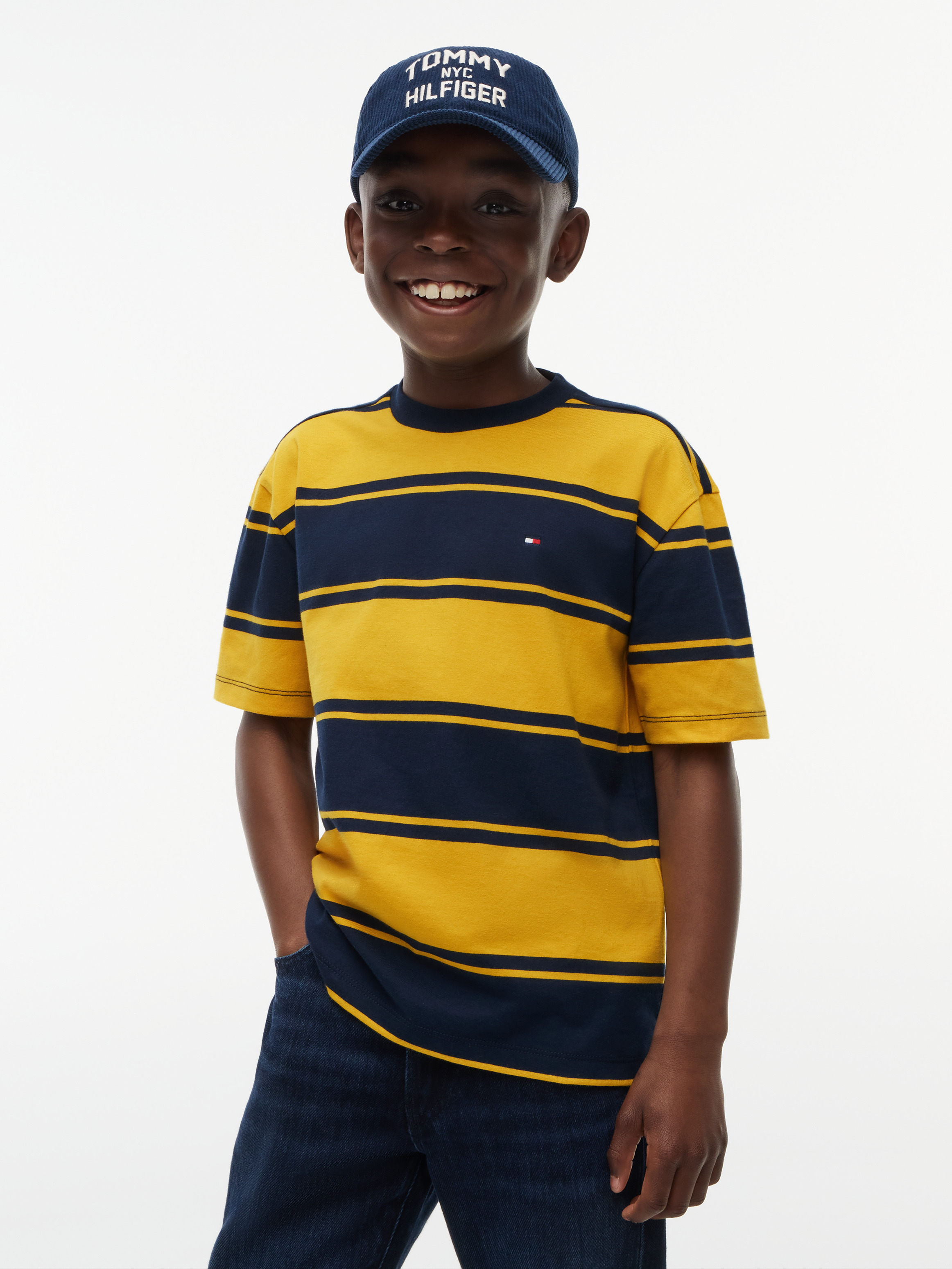Boys 8-16 Stripe Jersey Crew Neck T-Shirt