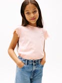Girls 8-16 Essential Scallop Sleeve Slim Fit T-Shirt