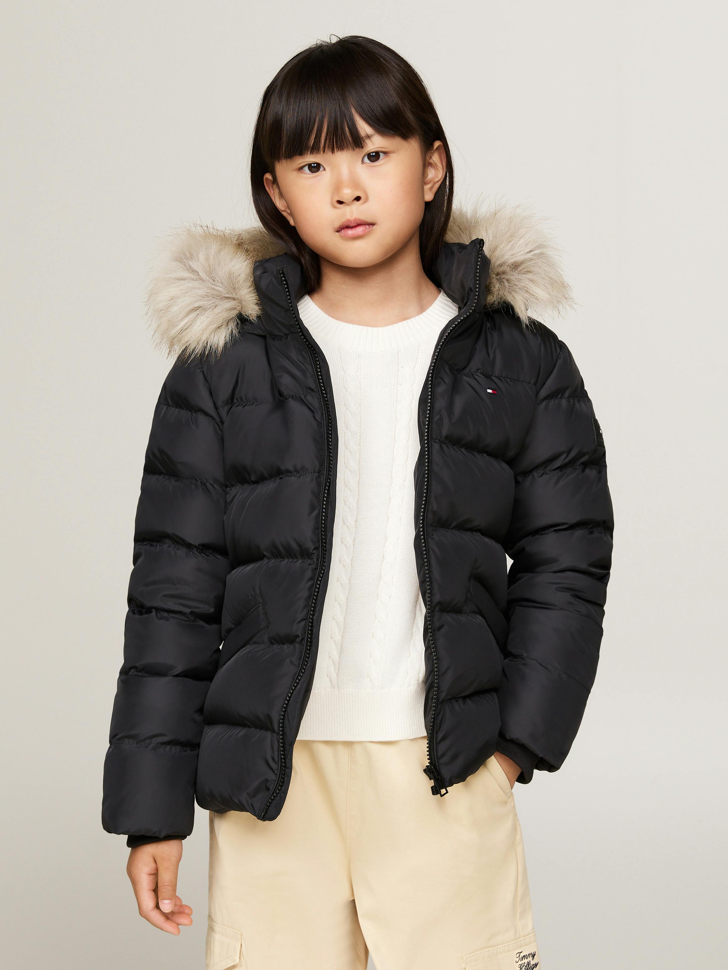 Puffer Jacket Tommy Hilfiger Jas Kids Boys Black Puffer Coat