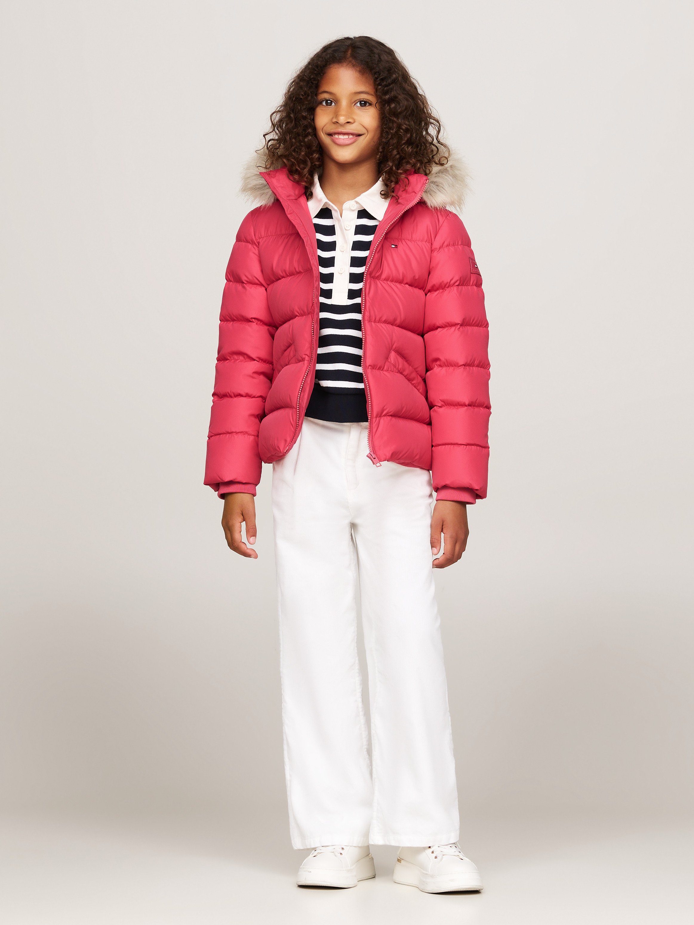 Girls 8-16 Essential Faux Fur Down Hooded Jacket | Coats