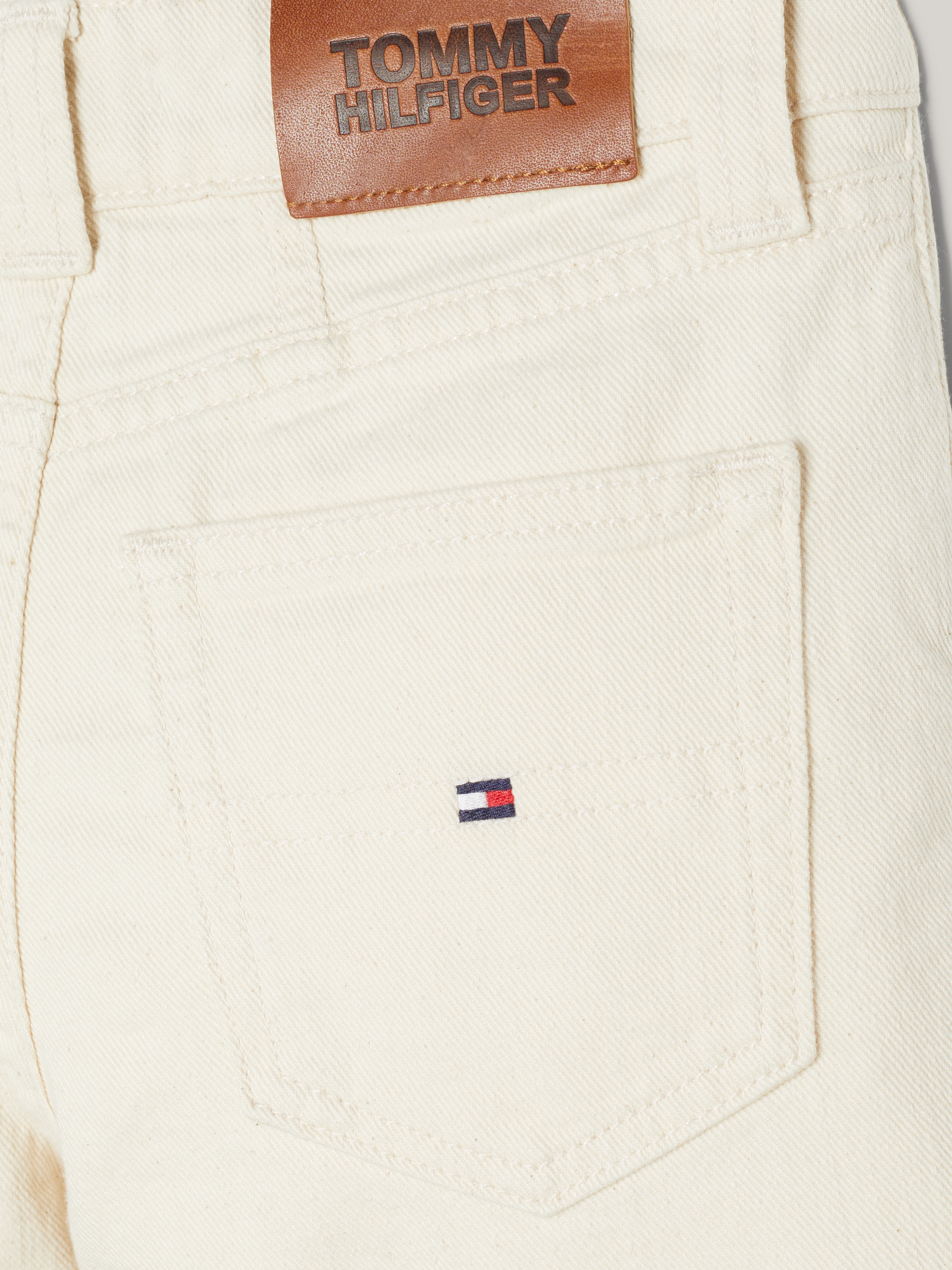 Girls 8 16 Girlfriend Straight Logo Patch White Jeans Bottoms Tommy Kids