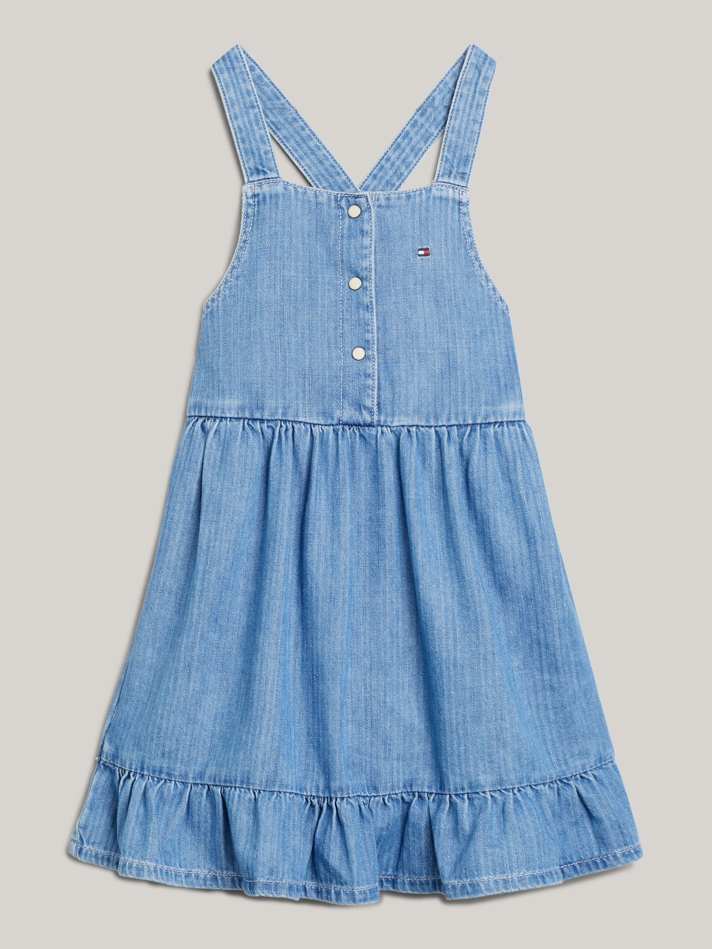 Girls 8-16 Crossover Back Strap Denim Dress | Dresses