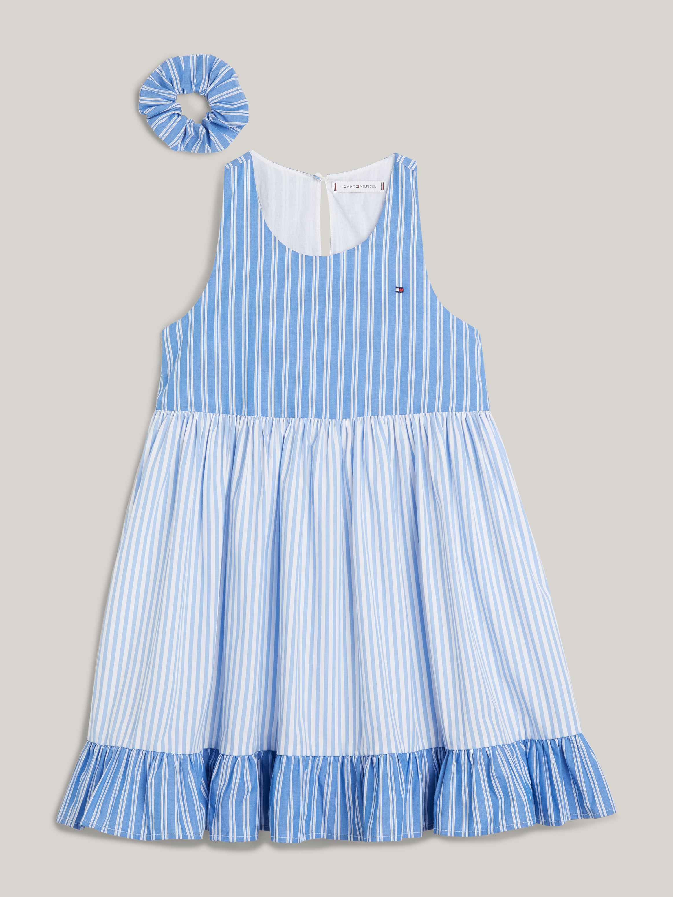 Girls 3-7 Mixed Stripe Racerback Dress And Scrunchie Set