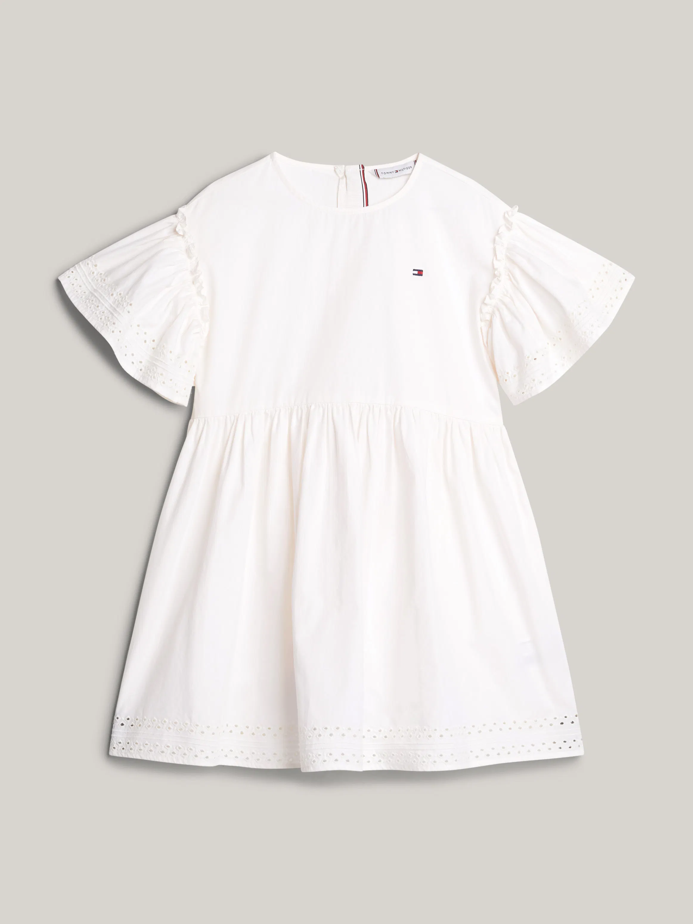 Girls 3-7 Broderie Anglaise Bell Sleeve Flare Dress | Dresses | Tommy Hilfiger Girls 3-7 Broderie Anglaise Bell Sleeve Flare Dress | Dresses | Tommy Hilfiger