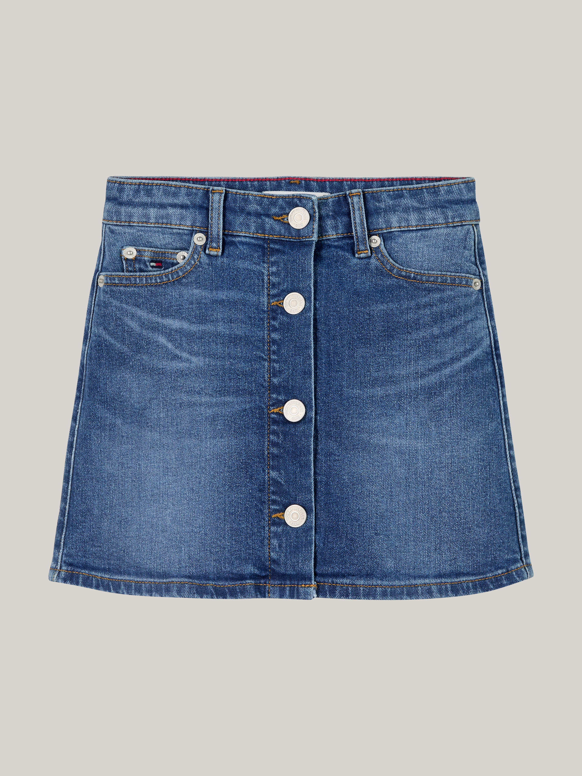 Girls 3-7 Button-Thru Denim A-Line Skirt | Skirts | Tommy Kids
