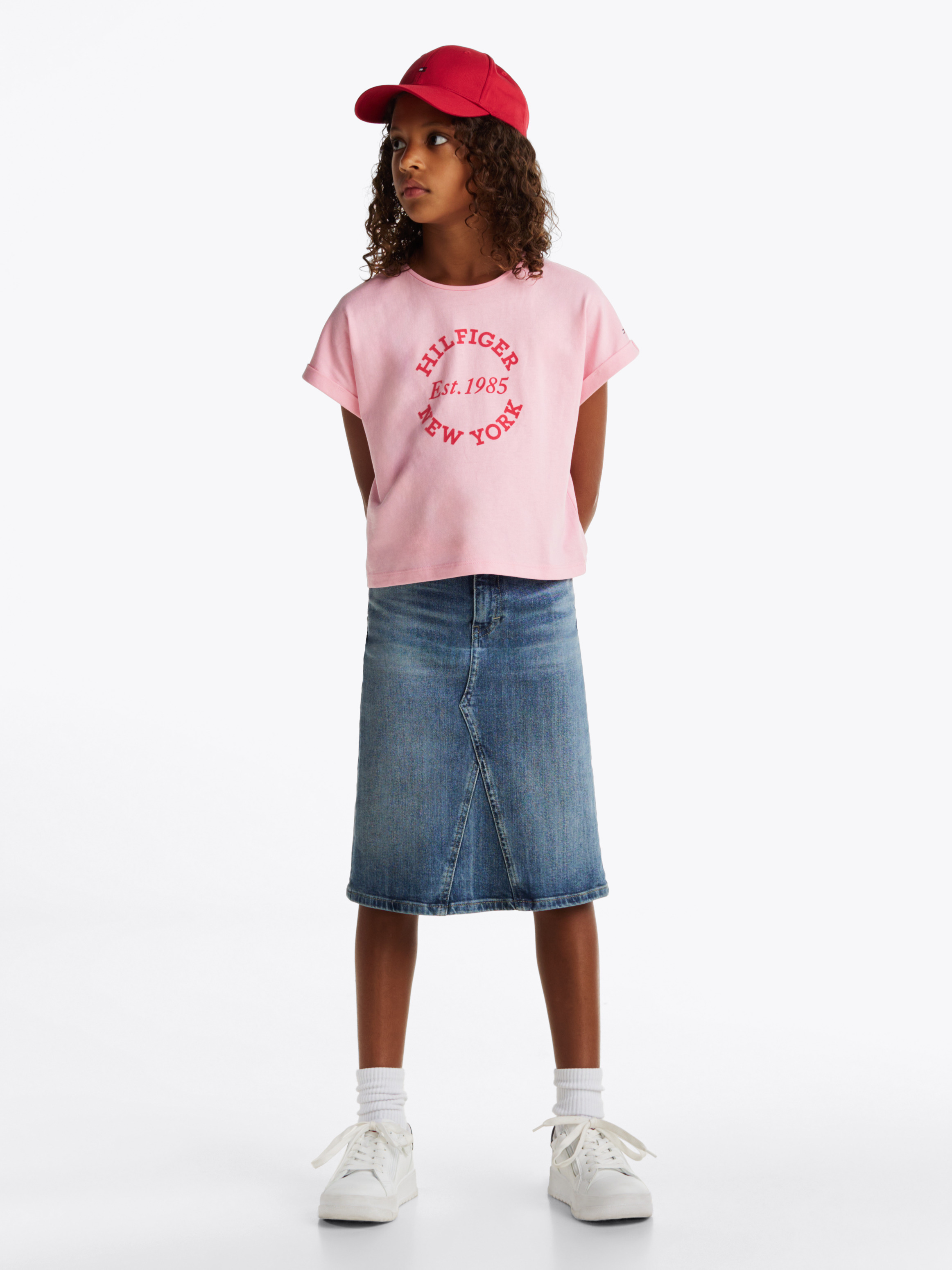 Girls 8-16 Logo Relaxed Crew Neck T-Shirt | T-Shirts | Tommy