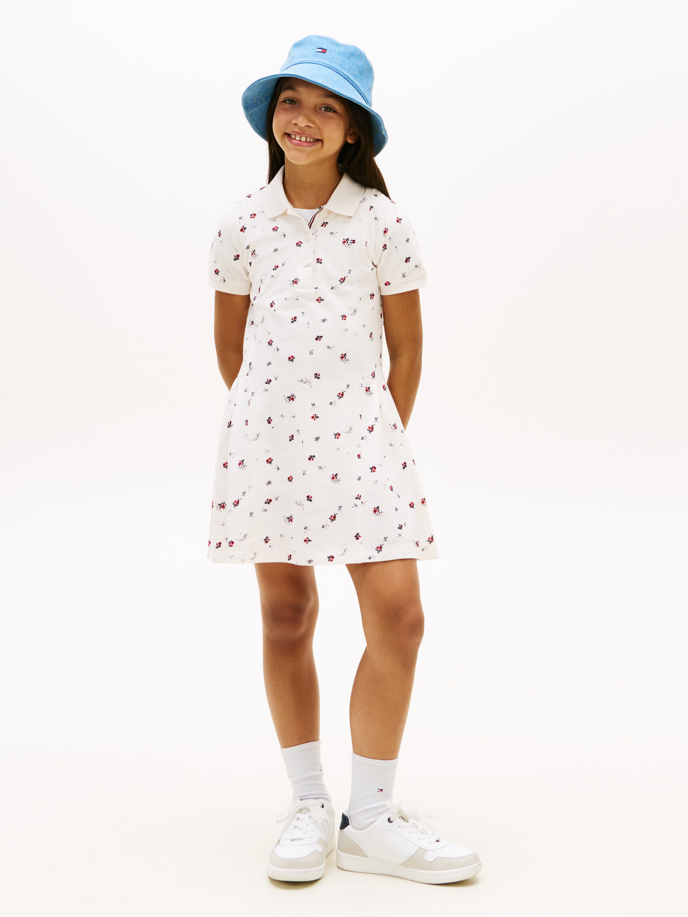 Girls 8-16 Pleated Polo Dress