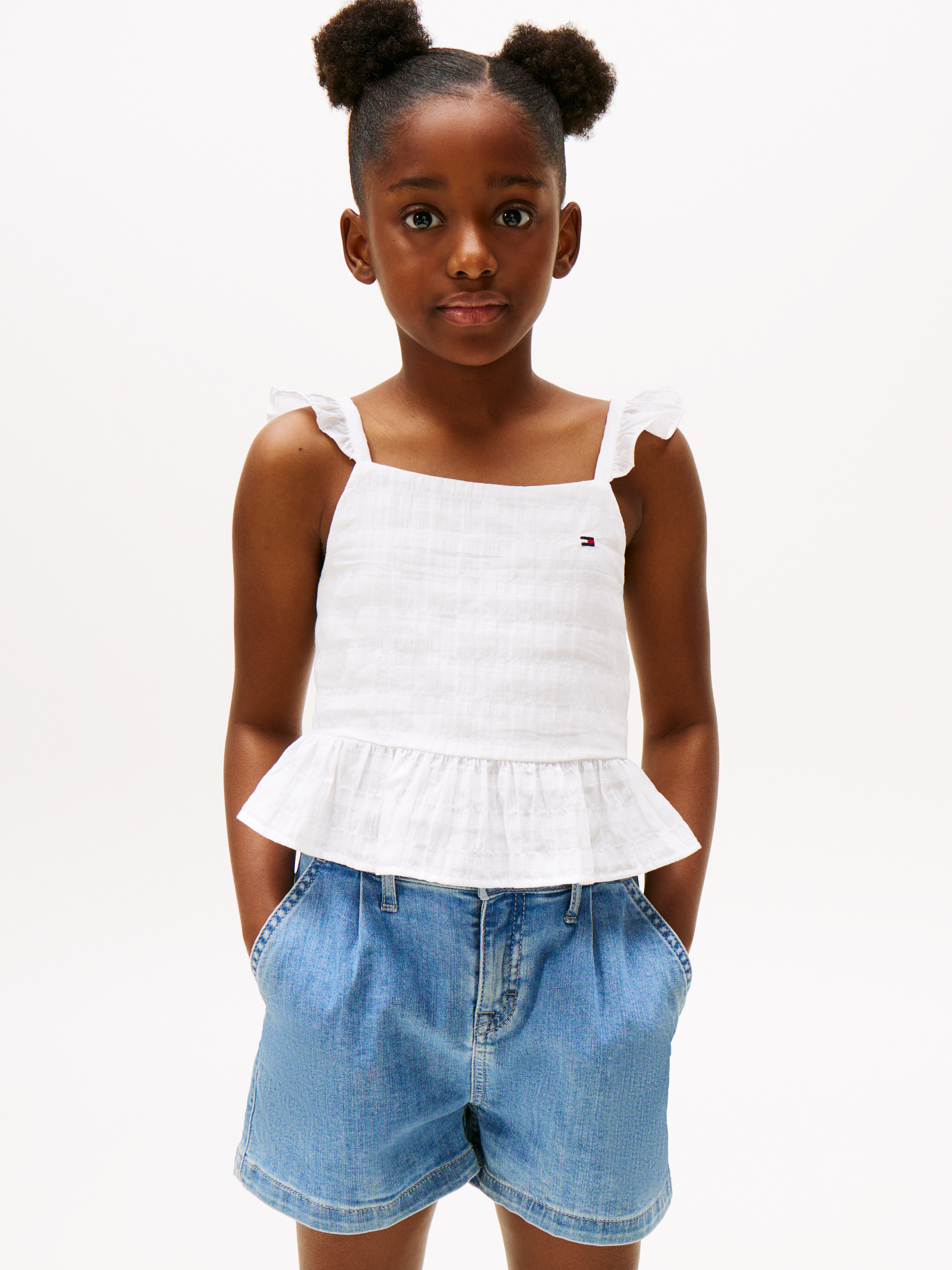 Girls 8-16 Textured Ruffle Top