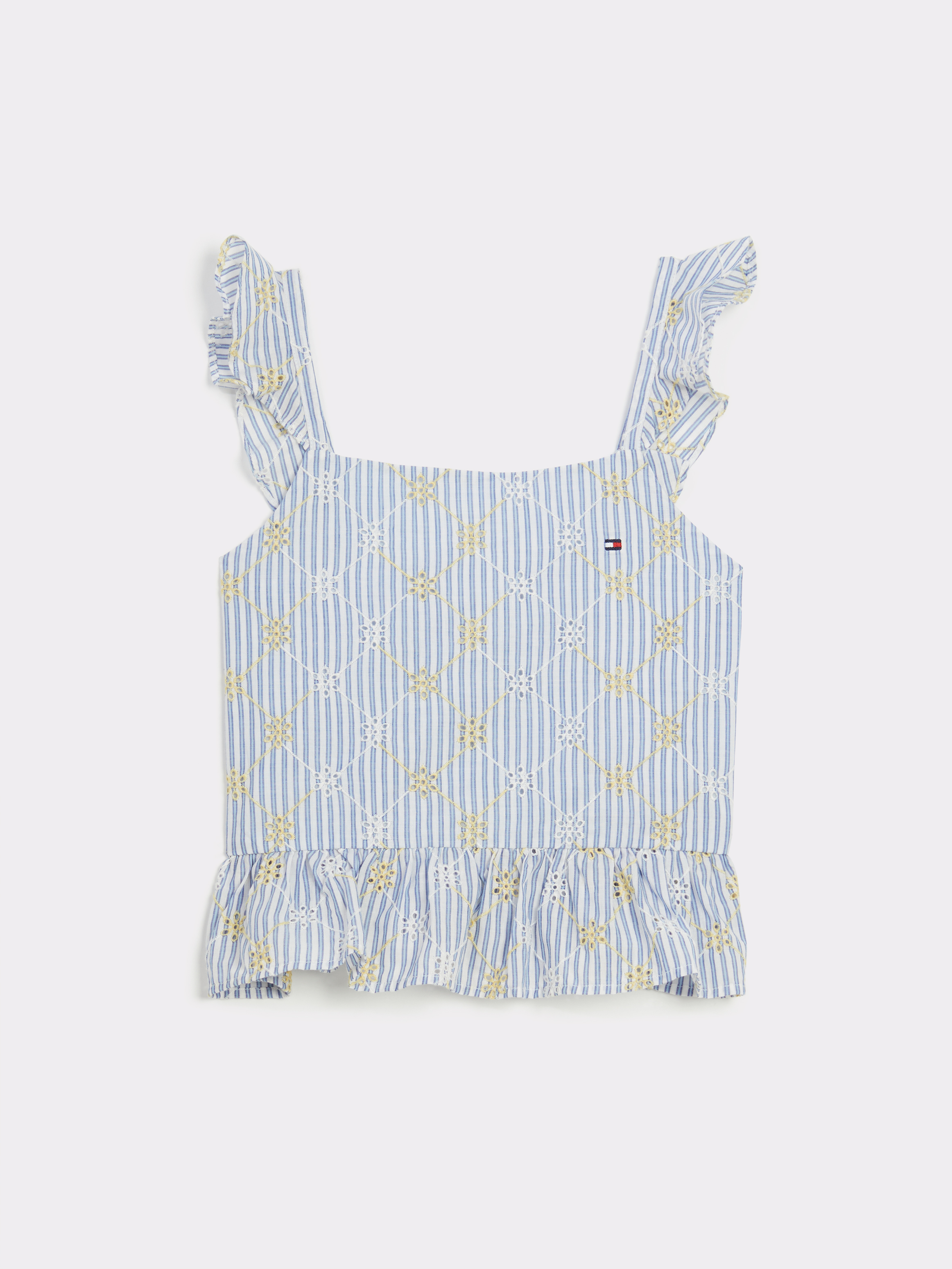 Girls 3-7 Broderie Anglaise Sleeveless Top