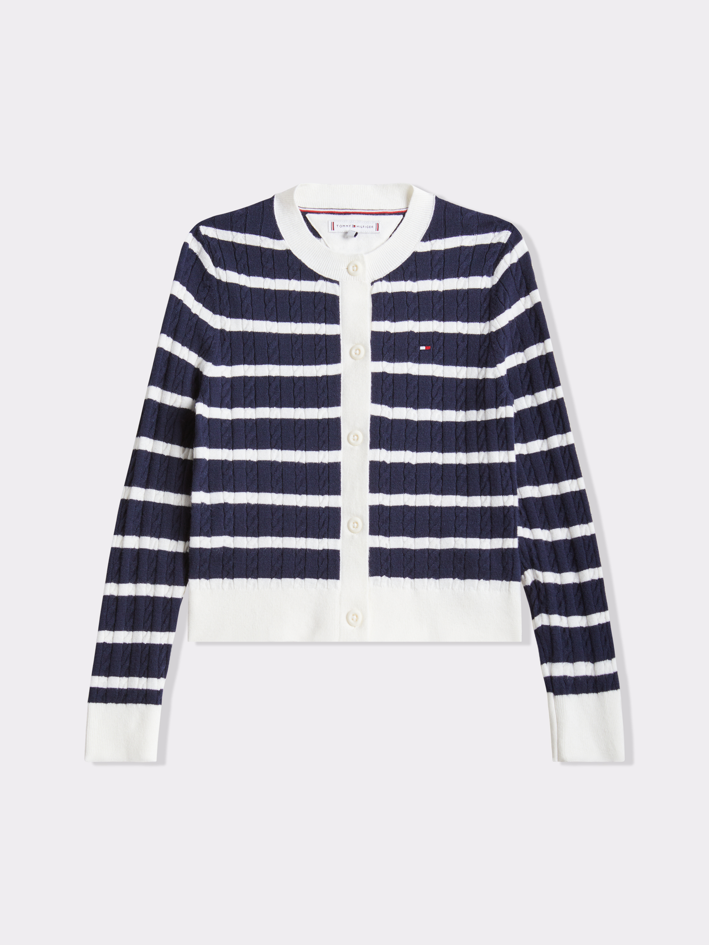 Boys 3-7 Stripe Rib-Knit Relaxed Cardigan | Knitwear | Tommy