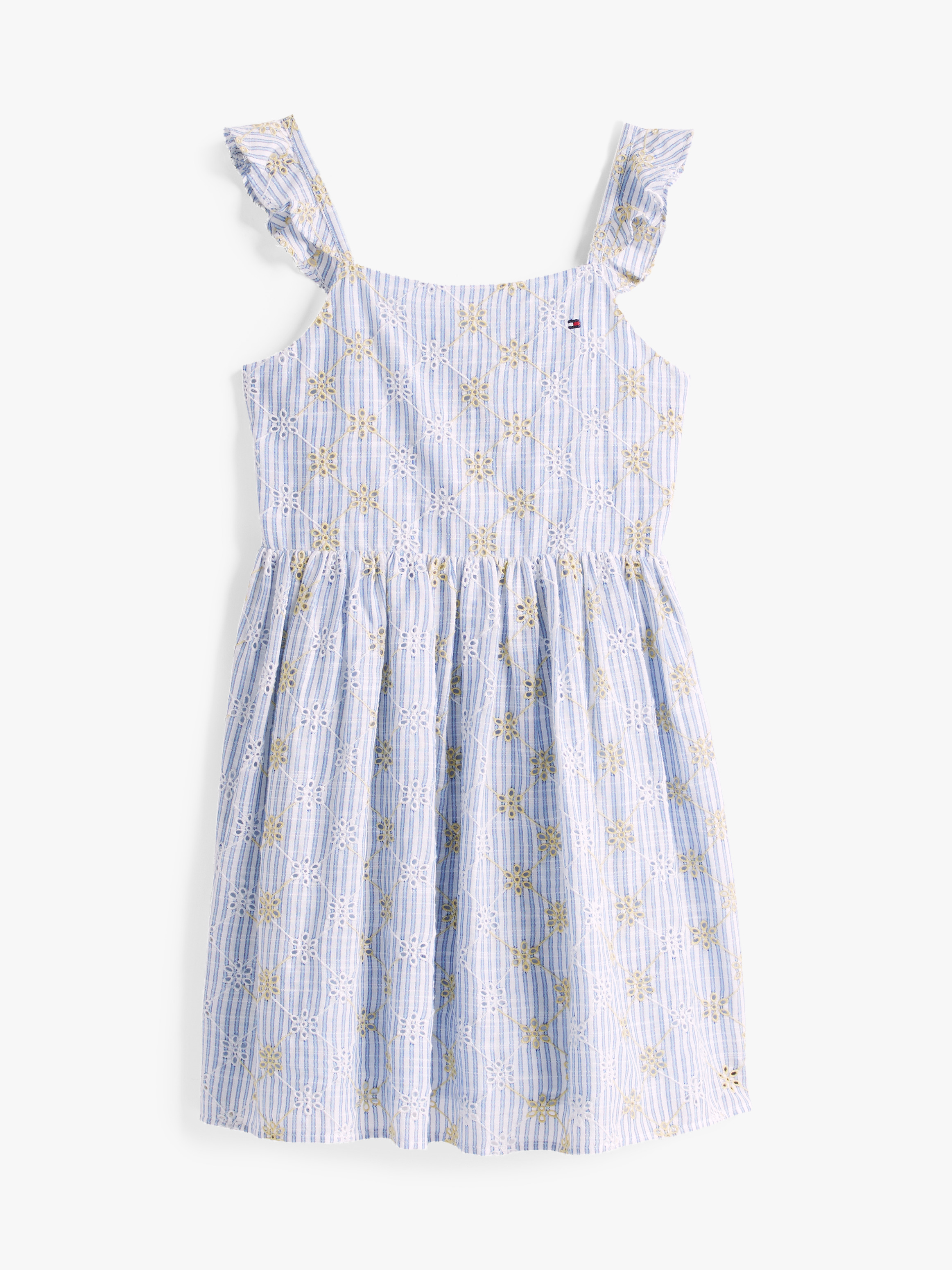 Girls 3-7 Stripe Broderie Anglaise Sleeveless Dress