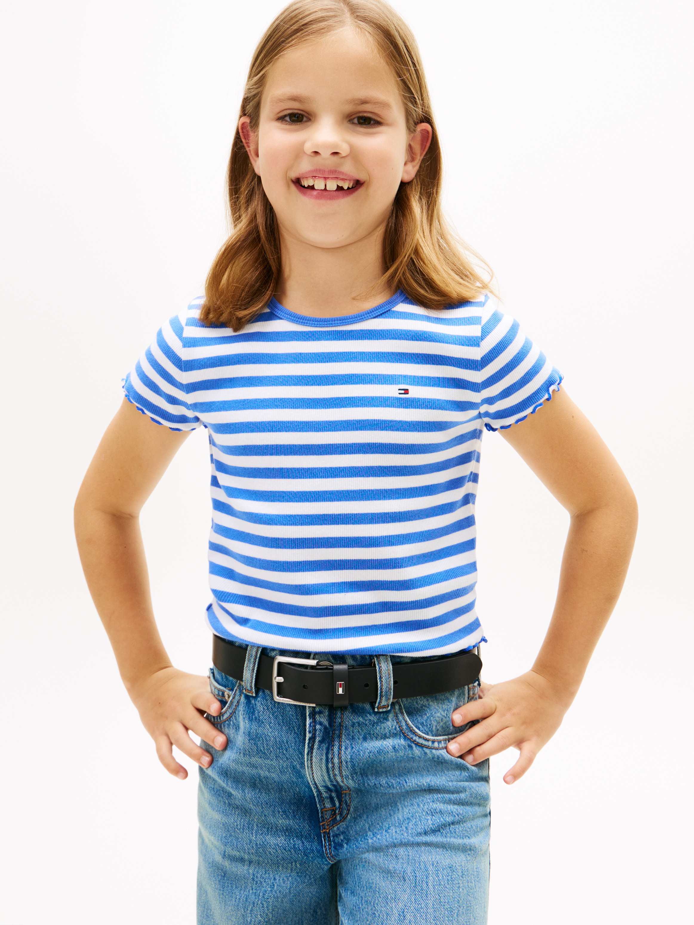 Girls 8-16 Ruffle Ribbed Top