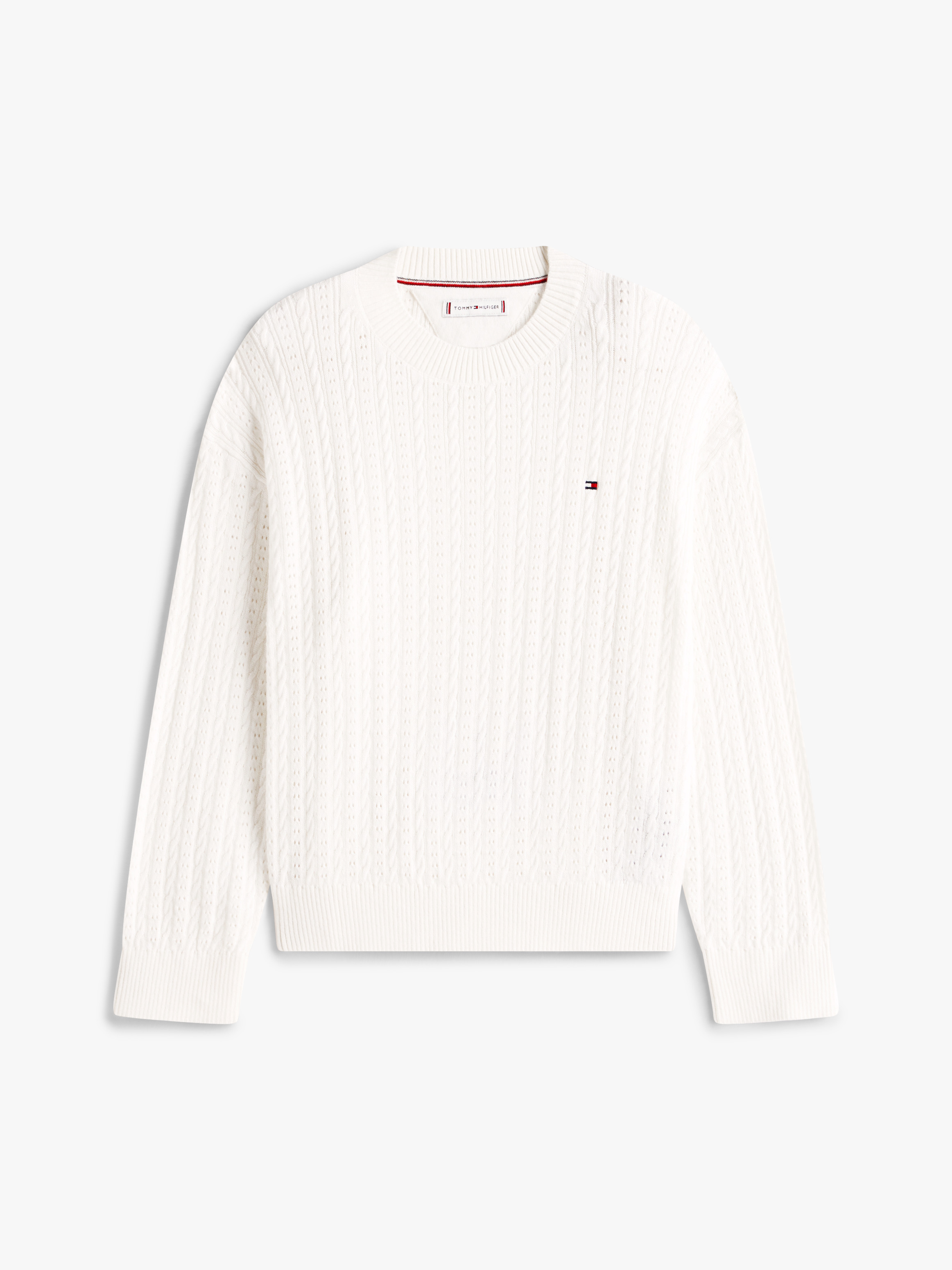 Girls 3-7 Pointelle Cable Knit Relaxed Jumper
