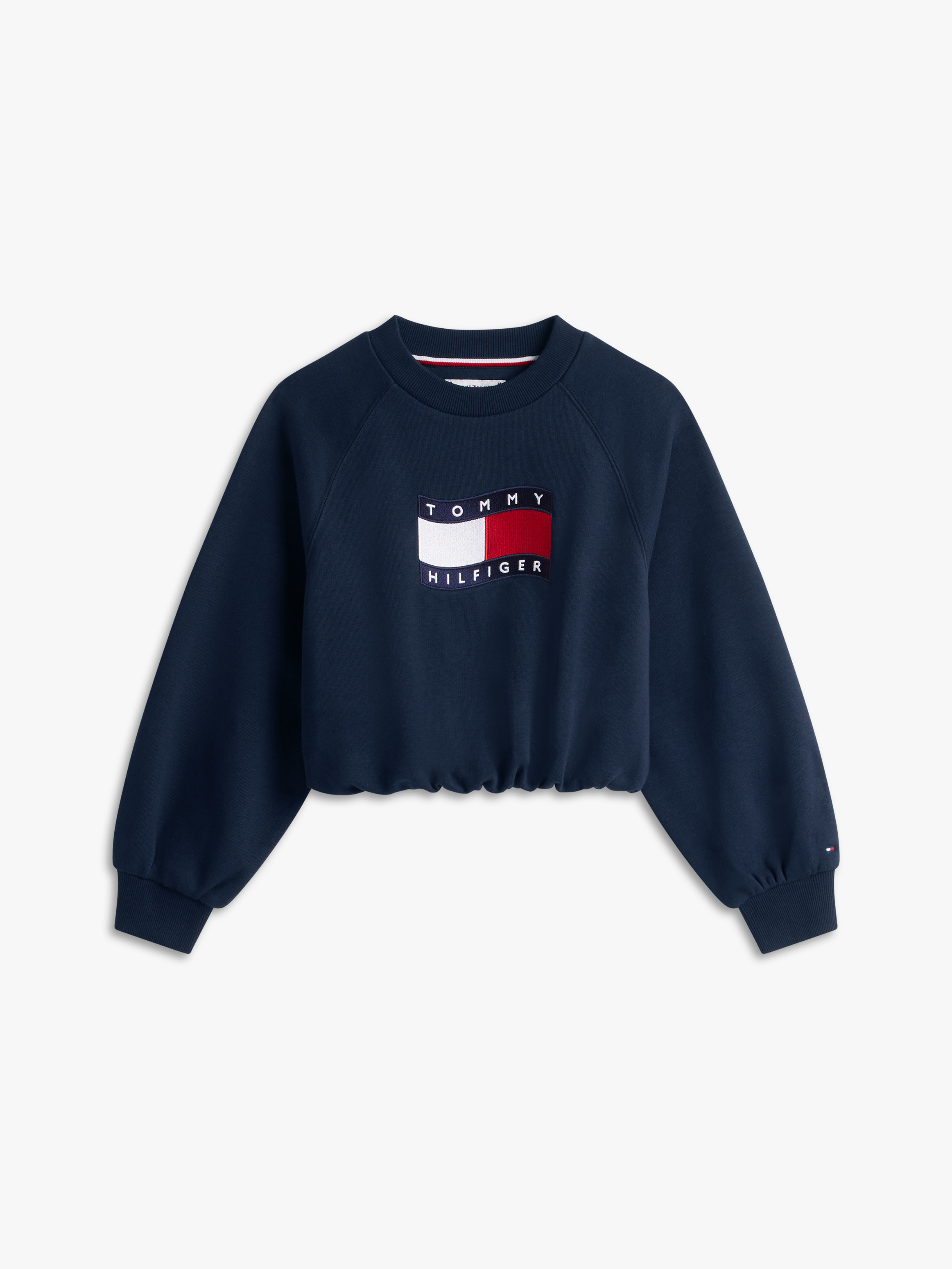 Girls 3-7 Wavy Flag Puff Hem Relaxed Sweatshirt