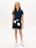 Girls 8-16 Logo Embroidery Short Sleeve Jumper Dress