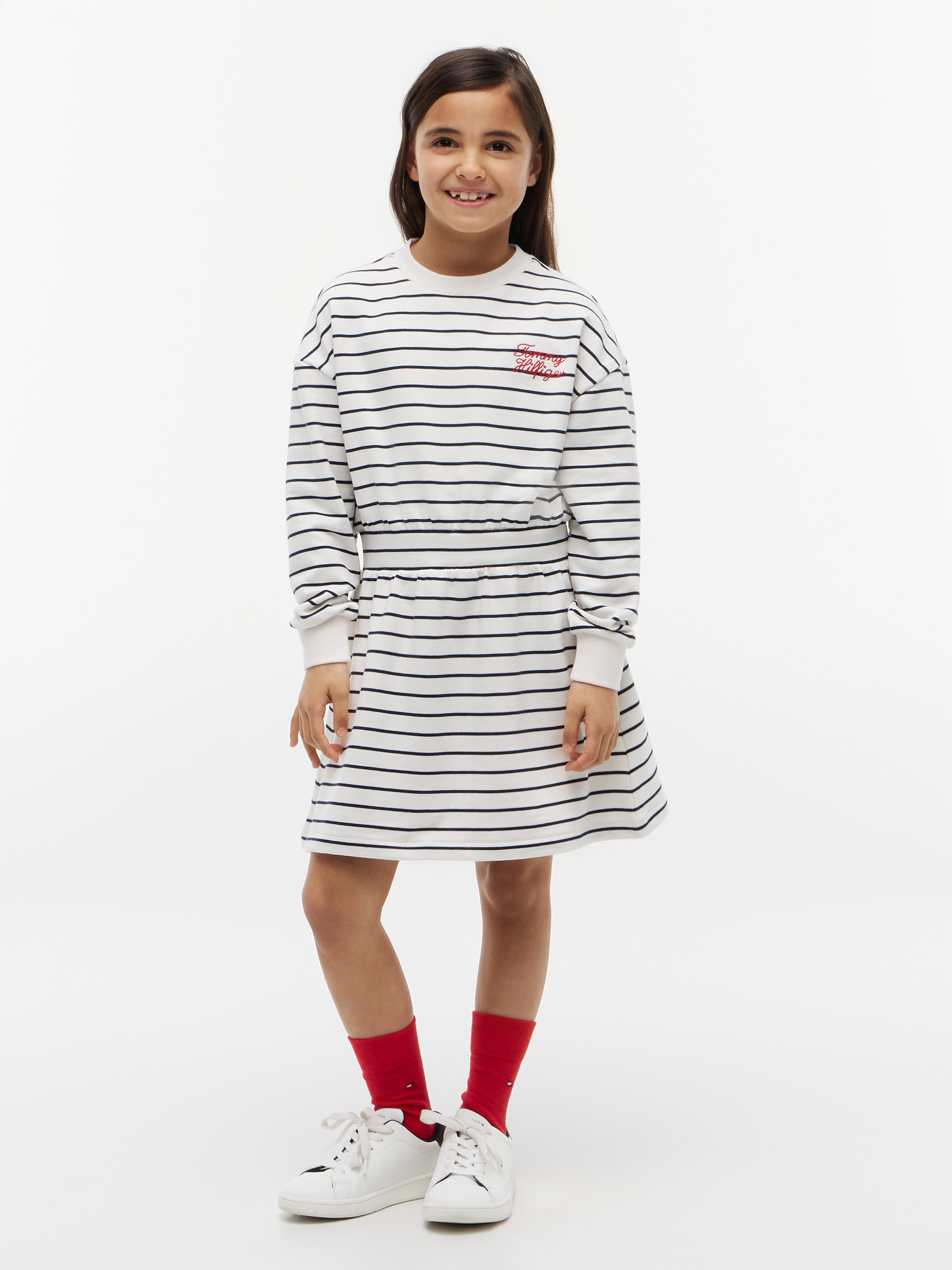 Girls 8-16 Stripe Relaxed Sweatshirt Dress