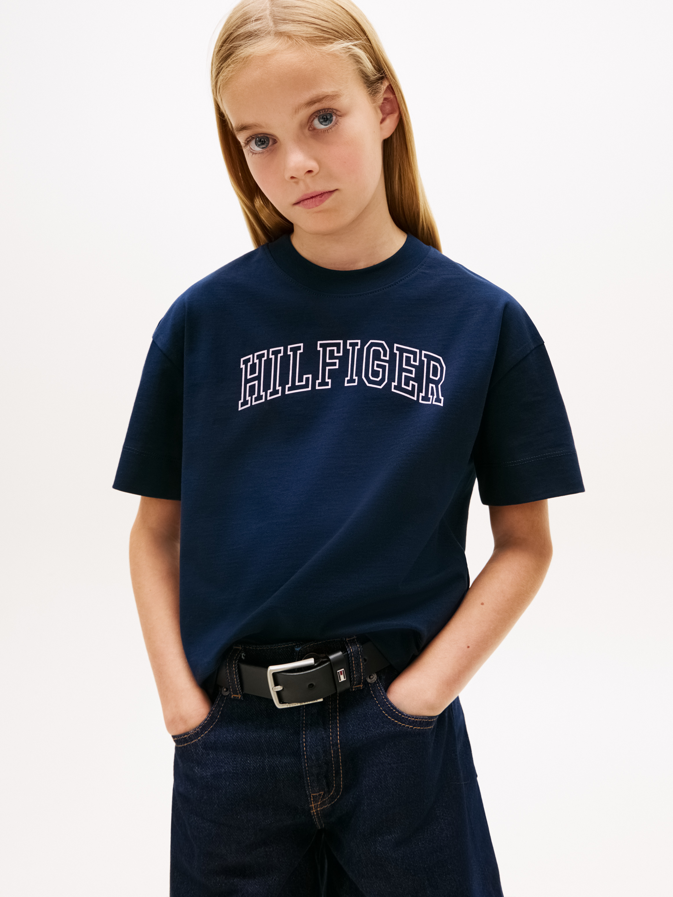Girls 8-16 Logo Jersey Crew Neck T-Shirt