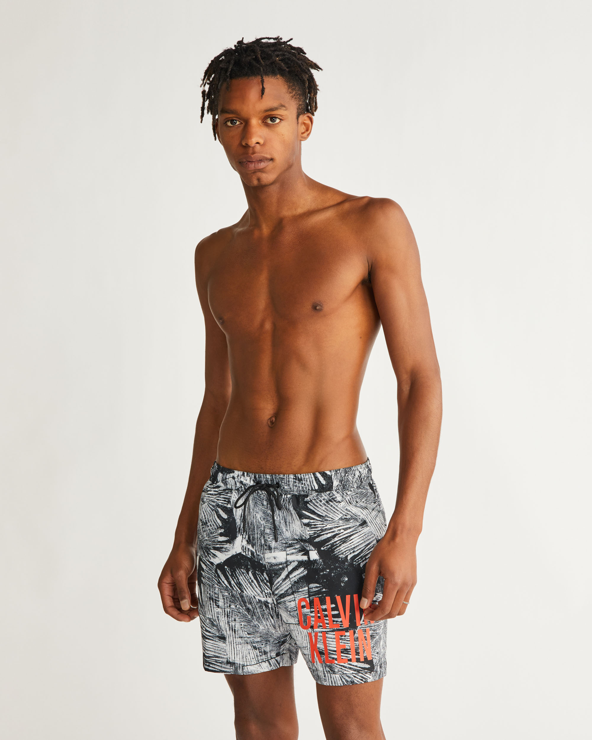 Orange calvin klein swim hot sale shorts