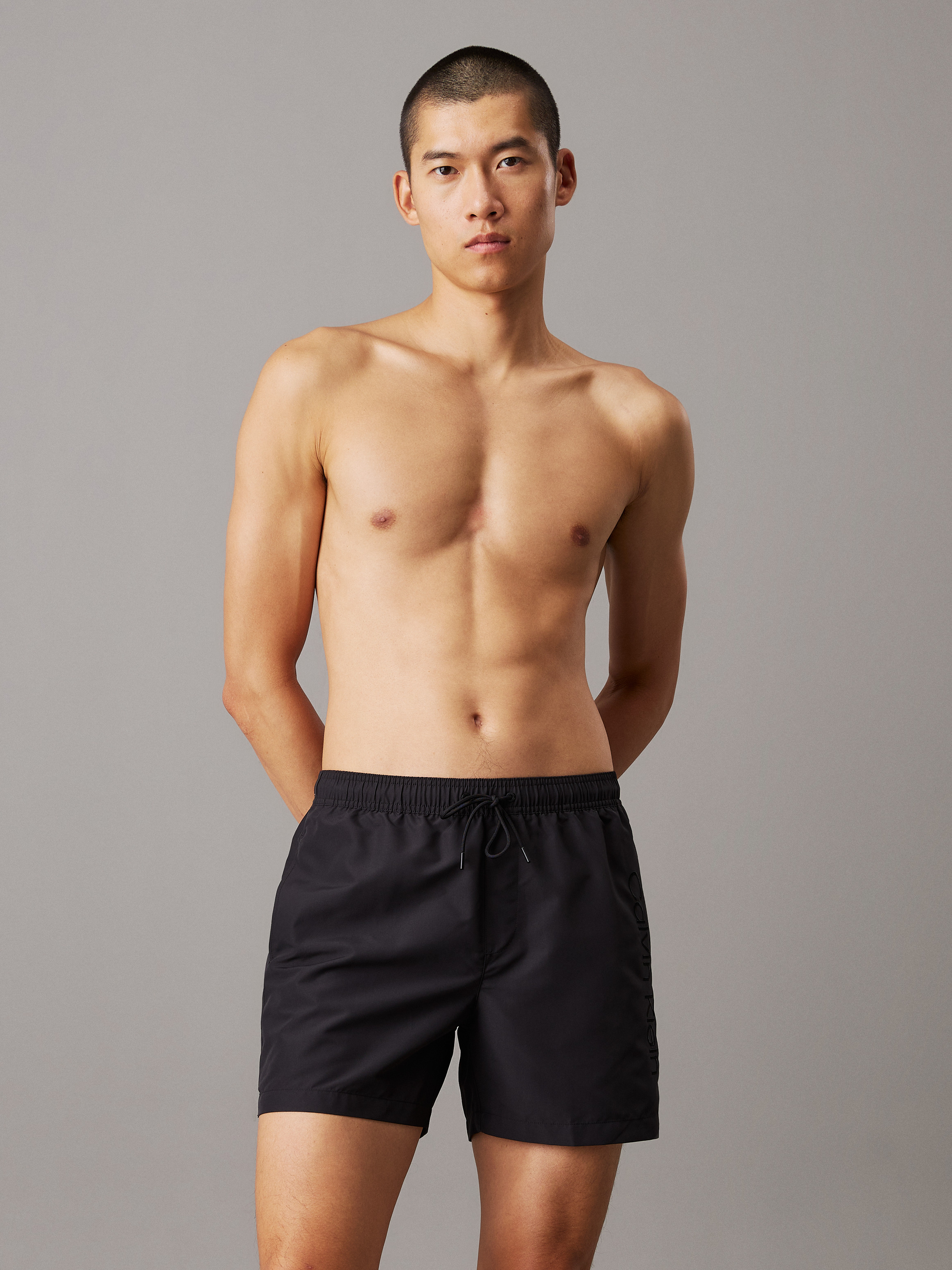 Logo Embroidery Medium Drawstring Swim Shorts
