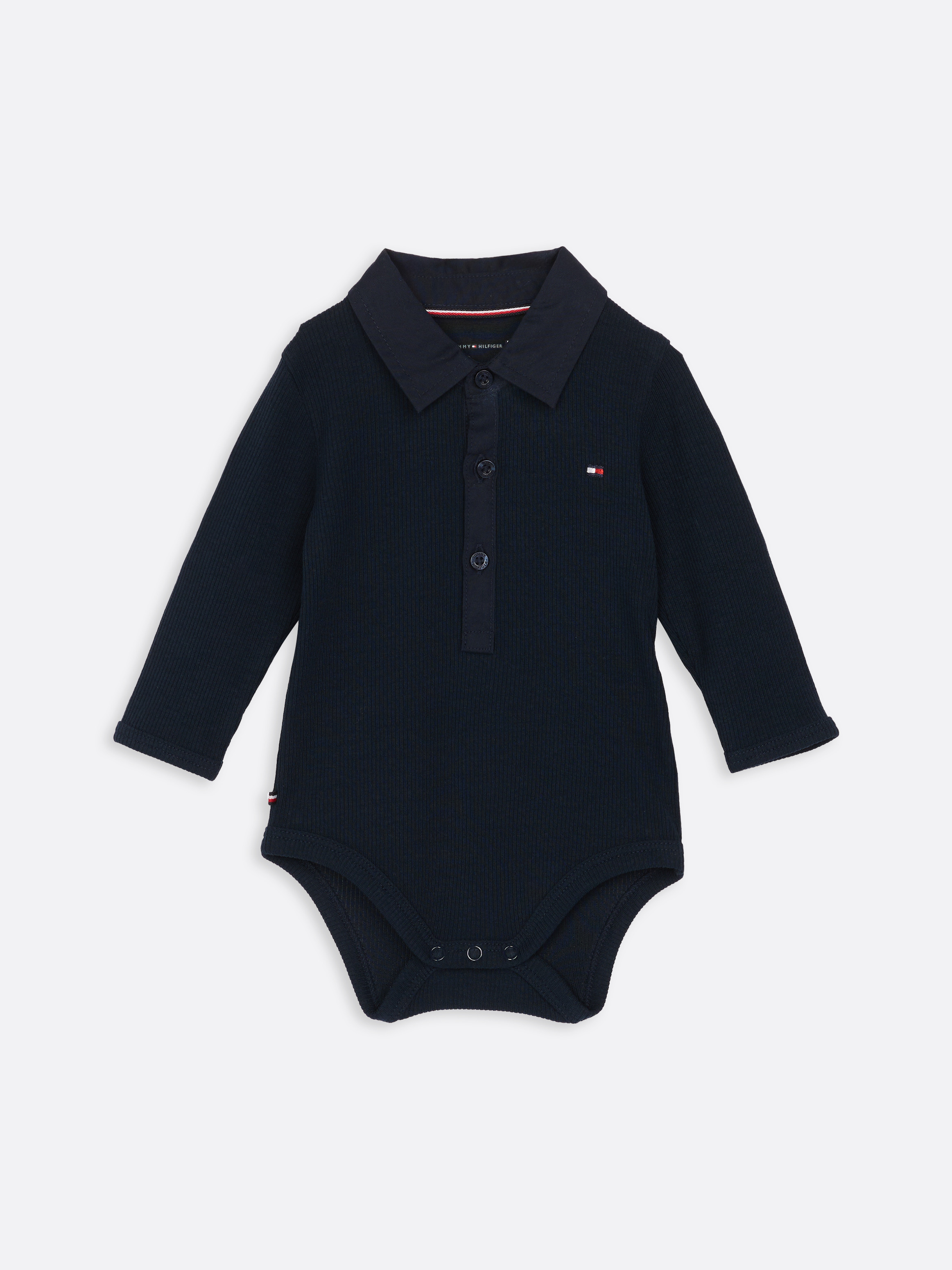 Baby Ribbed Long Sleeve Collar Bodysuit