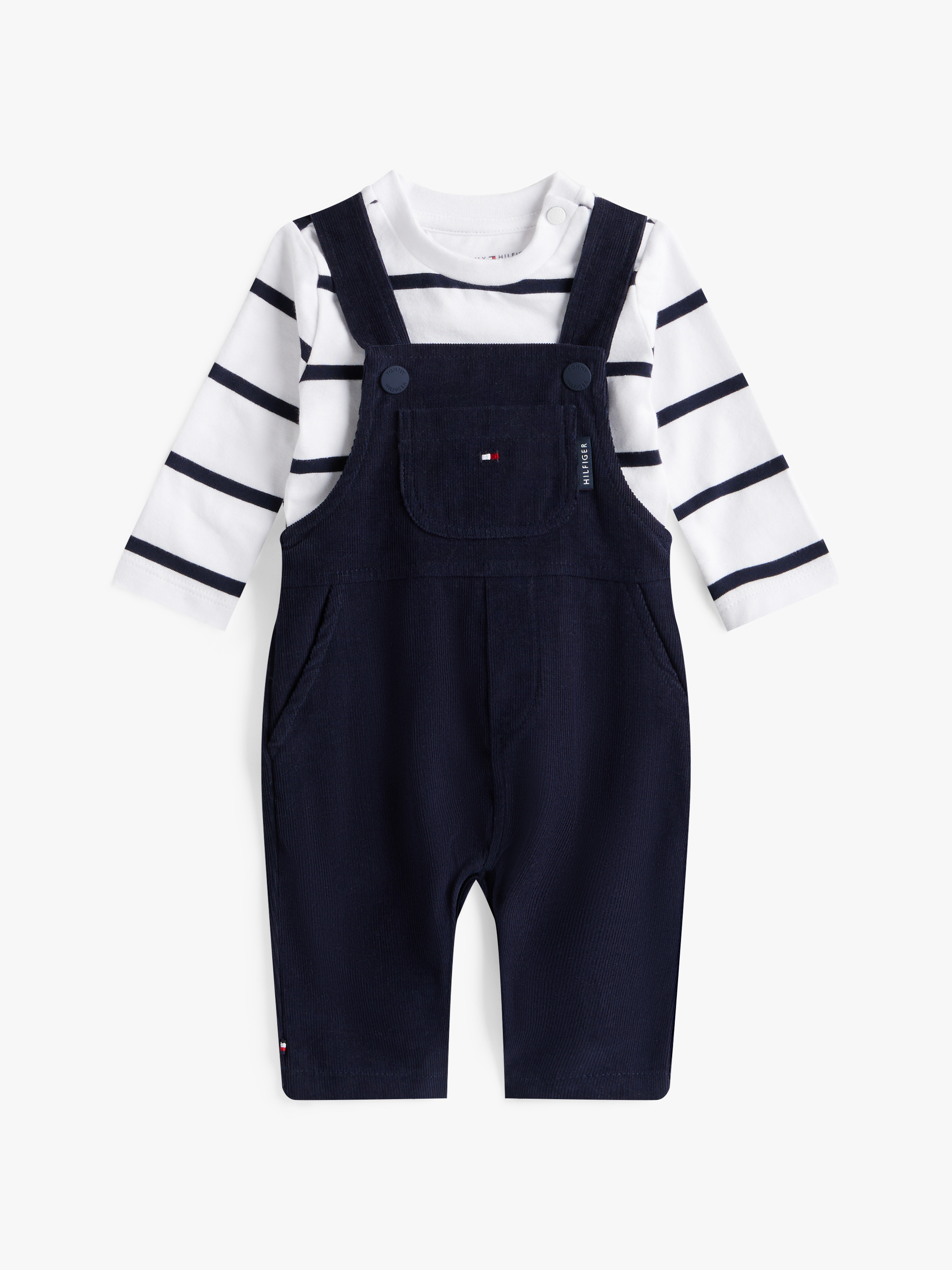 Baby Corduroy Dungarees And Long Sleeve Top Set
