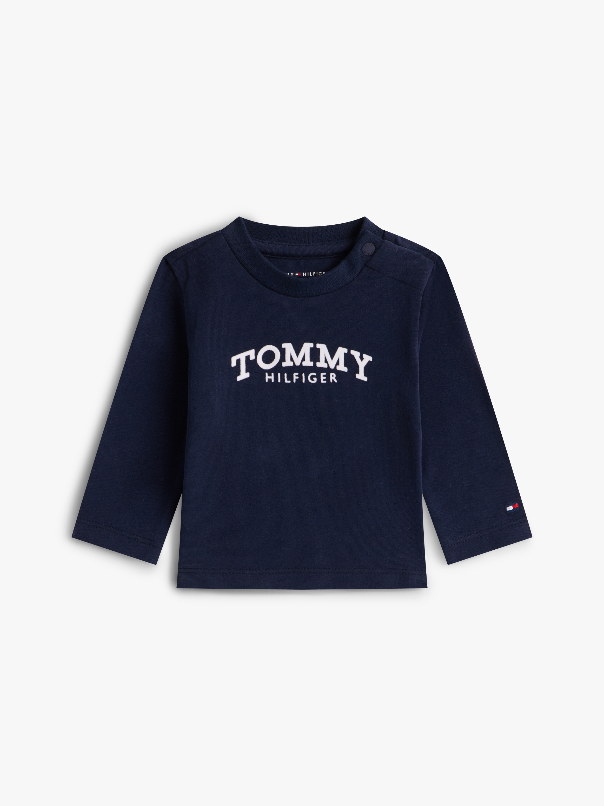 Baby Textured Logo Long Sleeve T-Shirt