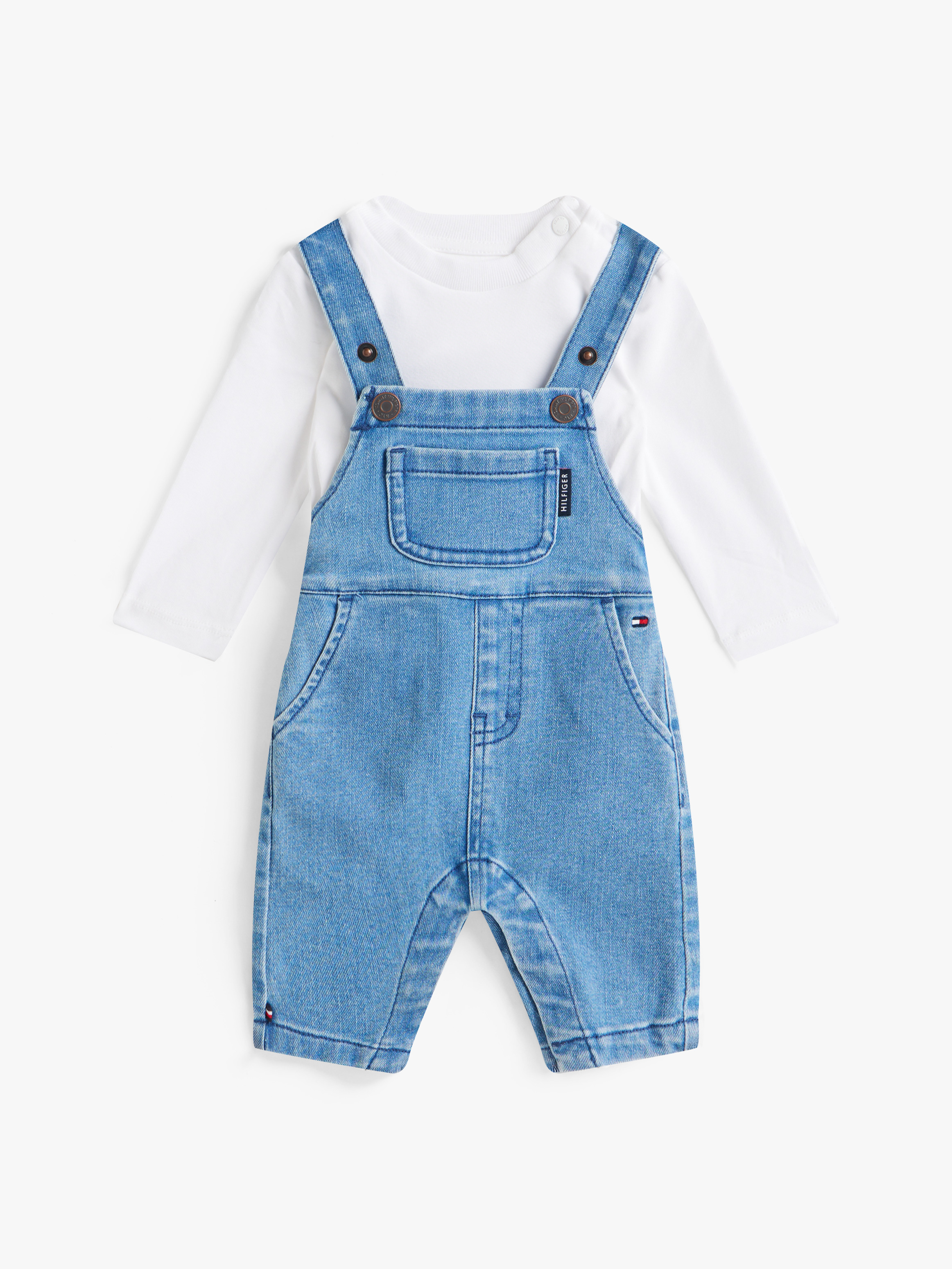Baby Denim Dungarees And T-Shirt Set