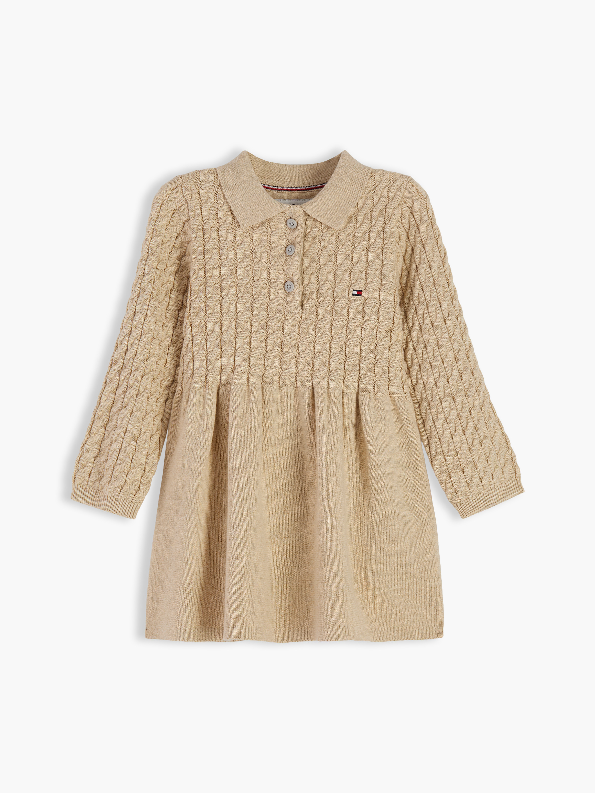 Baby Cable Knit Relaxed Polo Jumper Dress