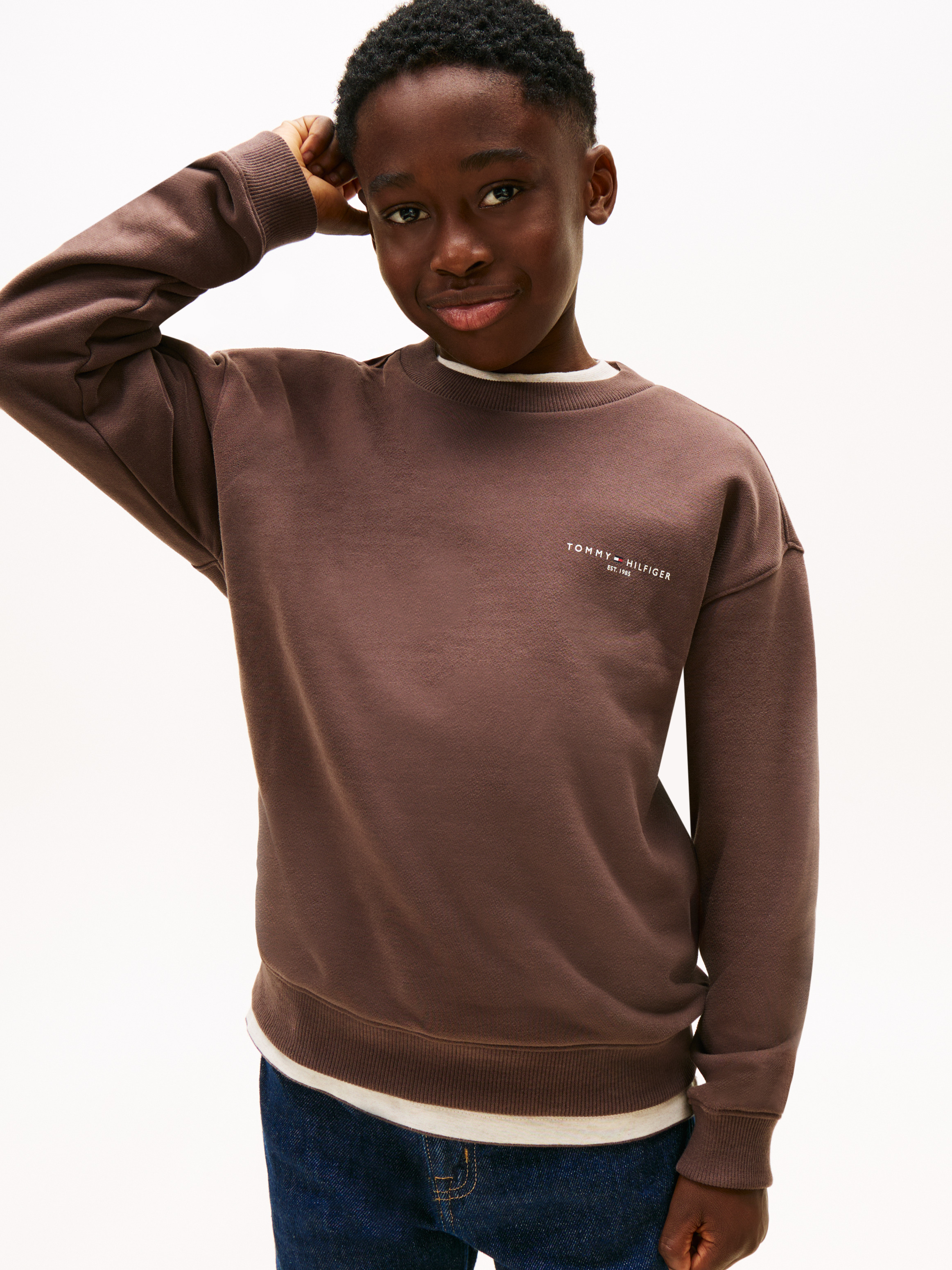 Kids Unisex 8-16 Brushed Fleece Logo Sweatshirt