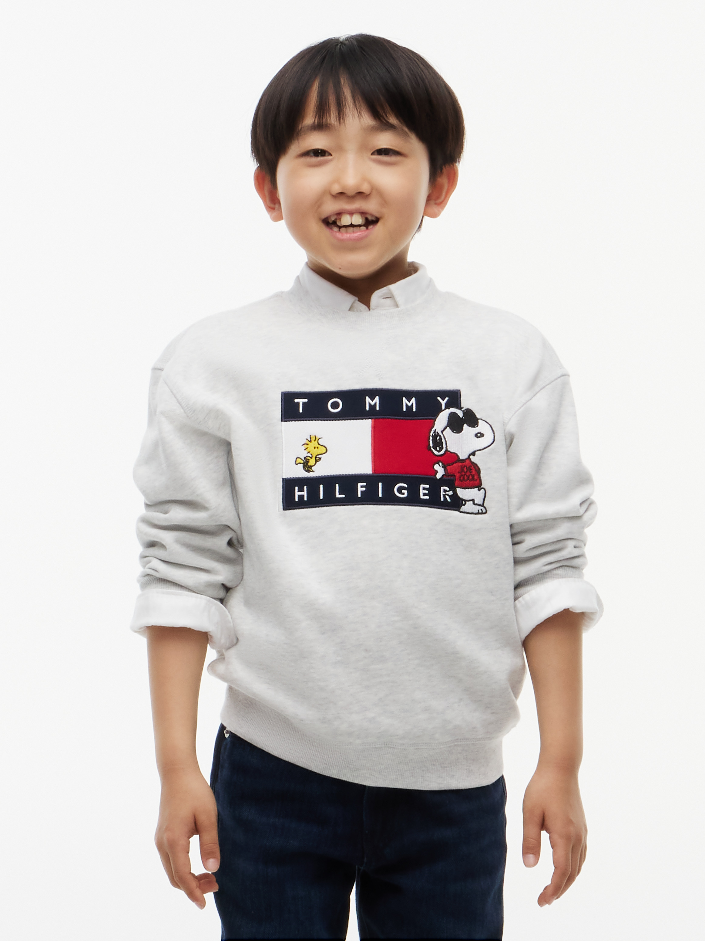 Kids Unisex 8-16 Peanuts Flag Graphic Embroidery Jumper