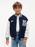 Kids Unisex 8-16 Peanuts Logo Embroidery Bomber Jacket