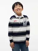 Kids Unisex 8-16 Regular Fit Peanuts Rugby Stripe Polo Shirt