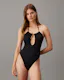 CK Monogram Texture Plunge Swimsuit