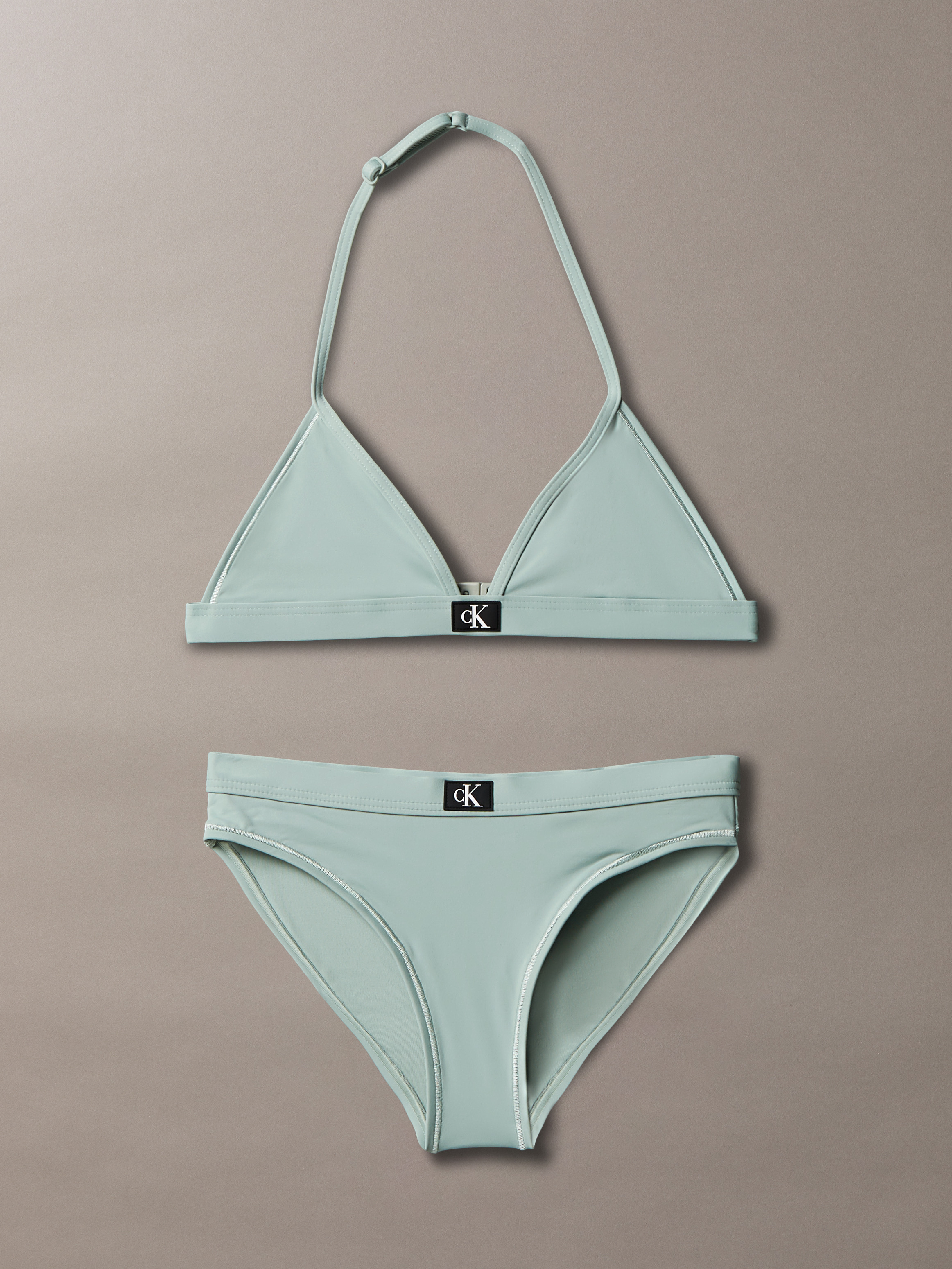CK Monogram Girls Triangle Bikini Set