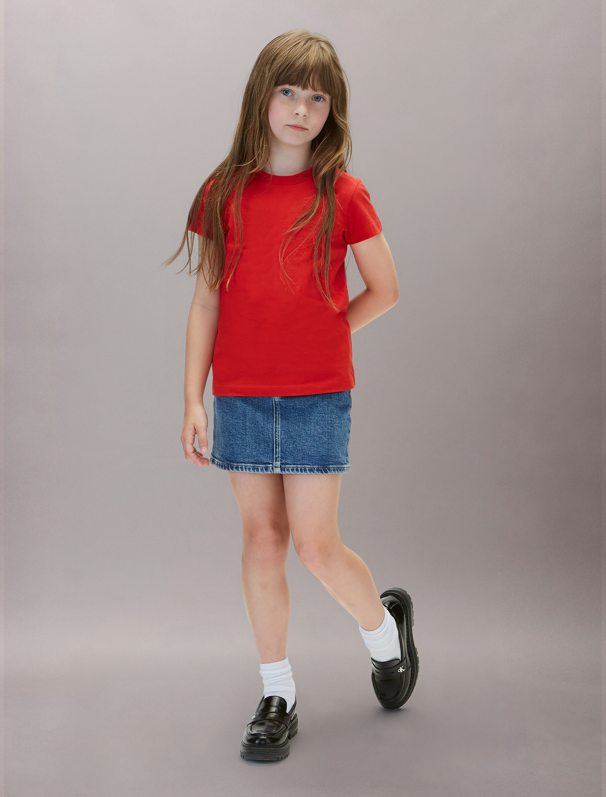Girls Neckline Embroidered T-Shirt