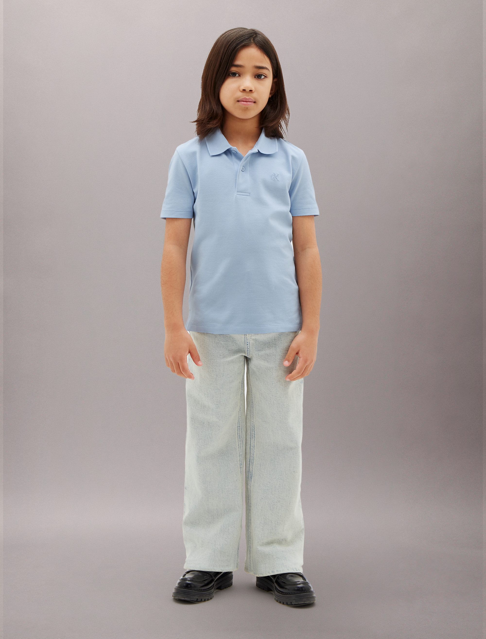Boys Solid Pique Polo Shirt