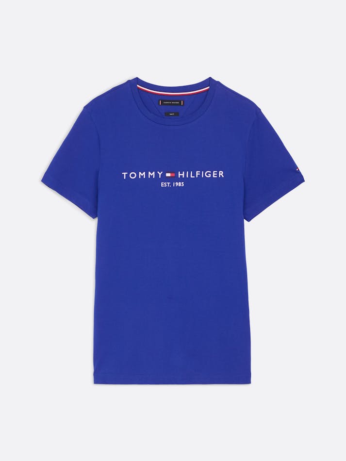Vedula Tommy Hilfiger T Shirt Blauw Logo Embroidery Slim T-Shirt T