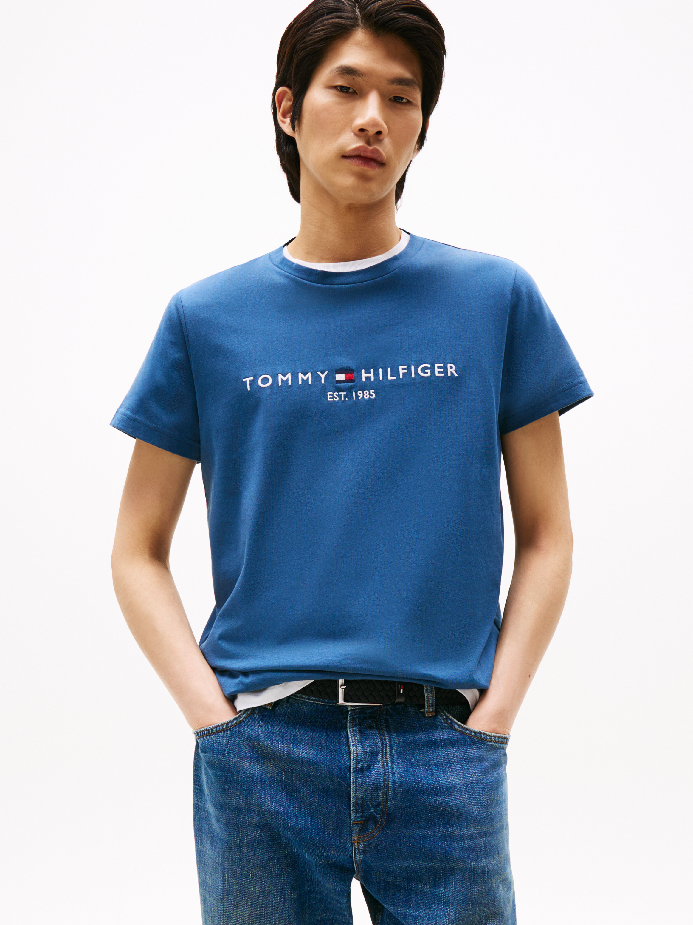 Logo Embroidery Slim T-Shirt | T-Shirts | Tommy Hilfiger