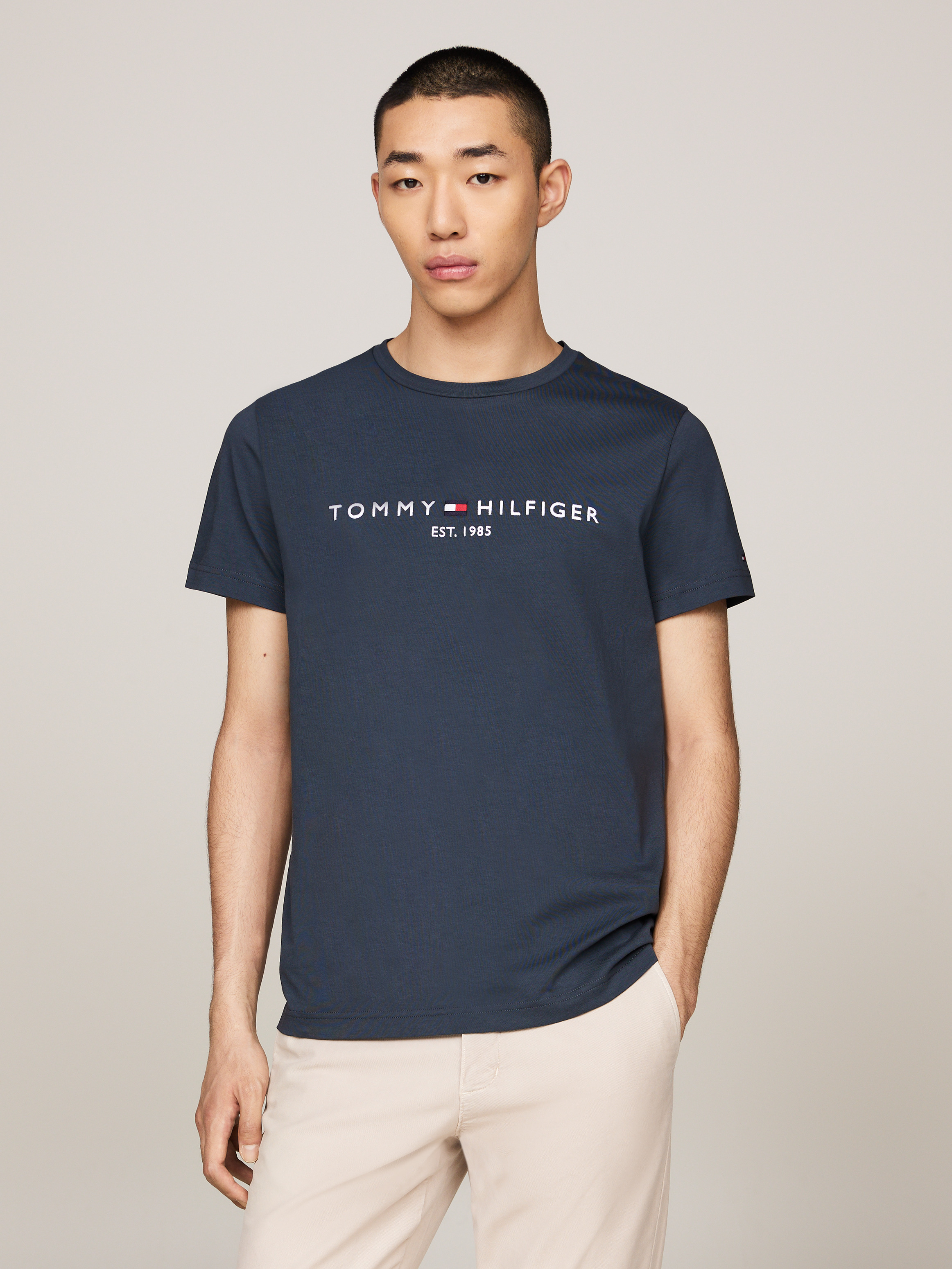 売れ筋商品|||トミーヒルフィガー Tシャツ レディース トップス SLIM ESSENTIAL - Print T-shirt - dark night navy Slim Essential Rib Tee |T-Shirts | Tommy Jeans