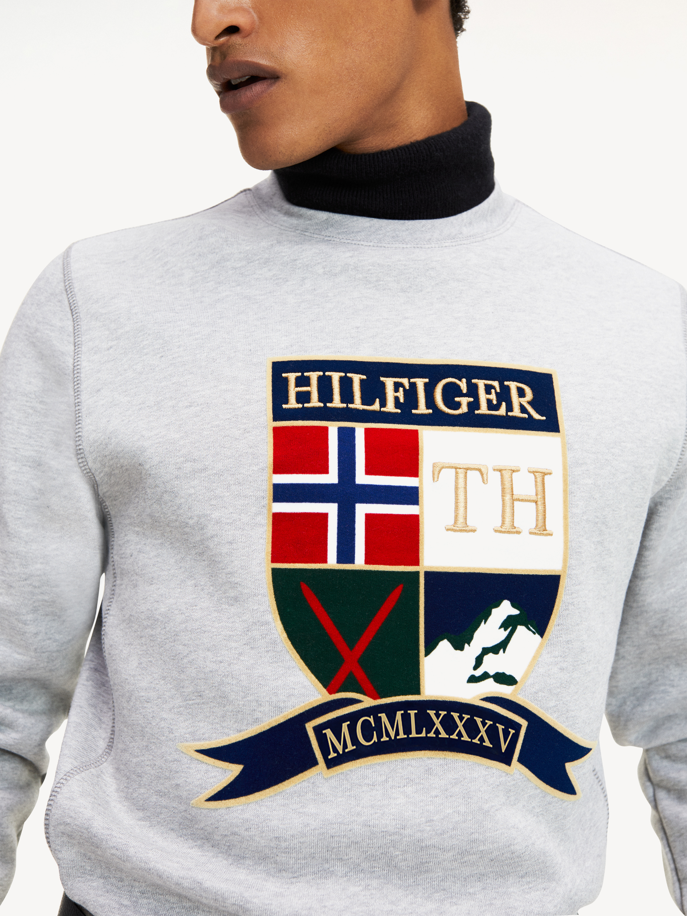 Tommy icons shield embroidery sweatshirt sale