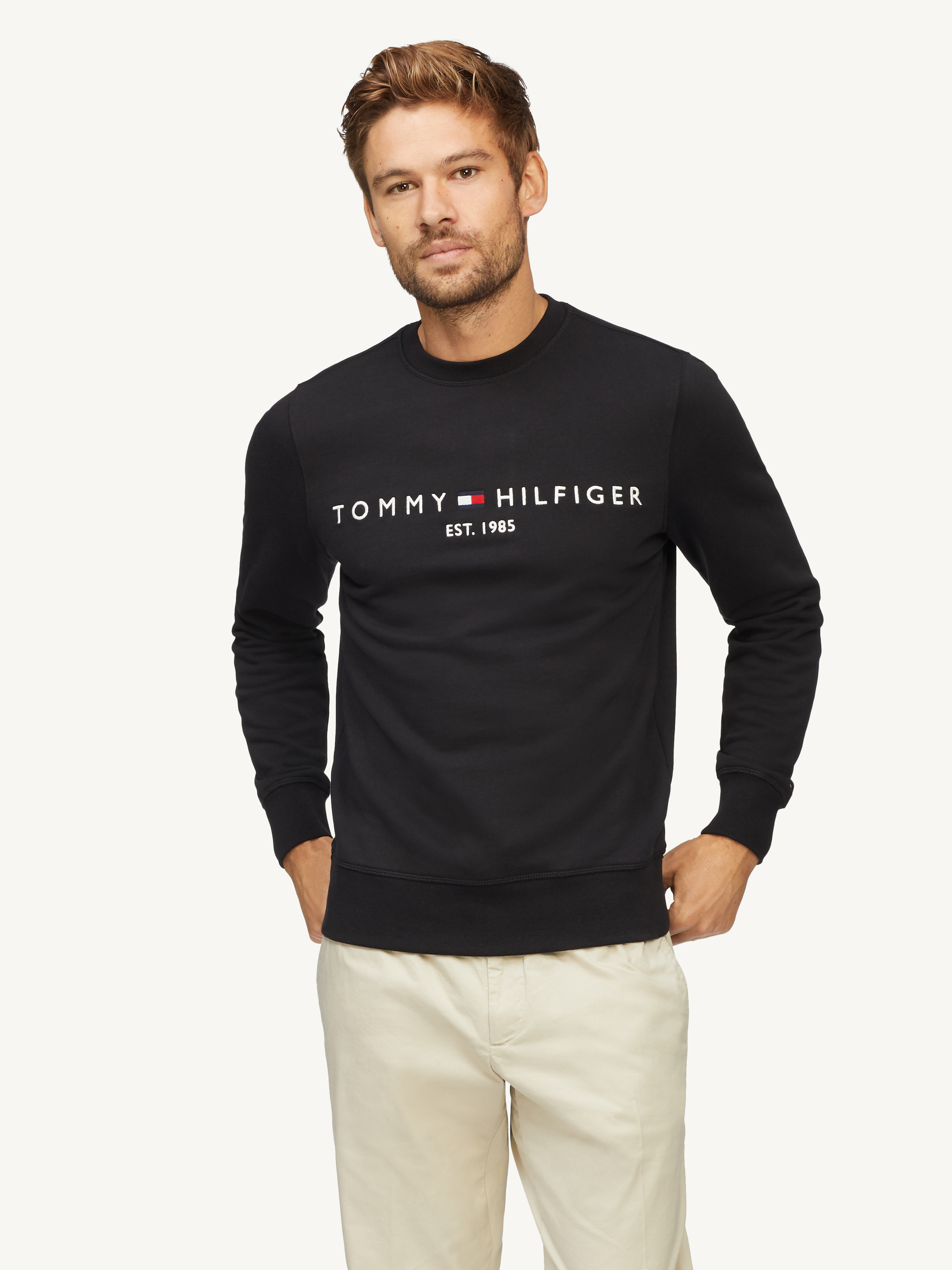 tommy sleeve logo sweatshirt