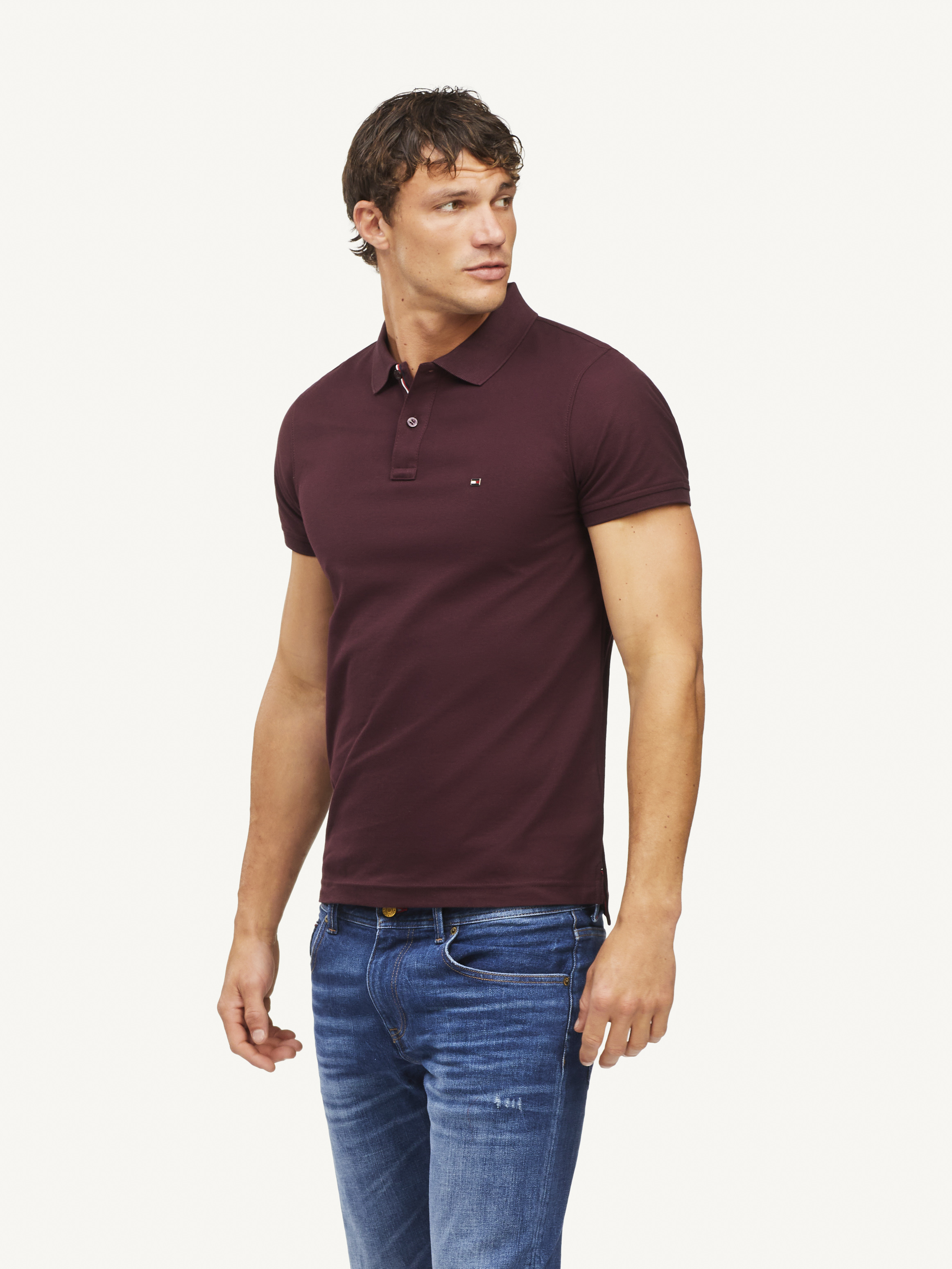 tommy hilfiger burgundy polo