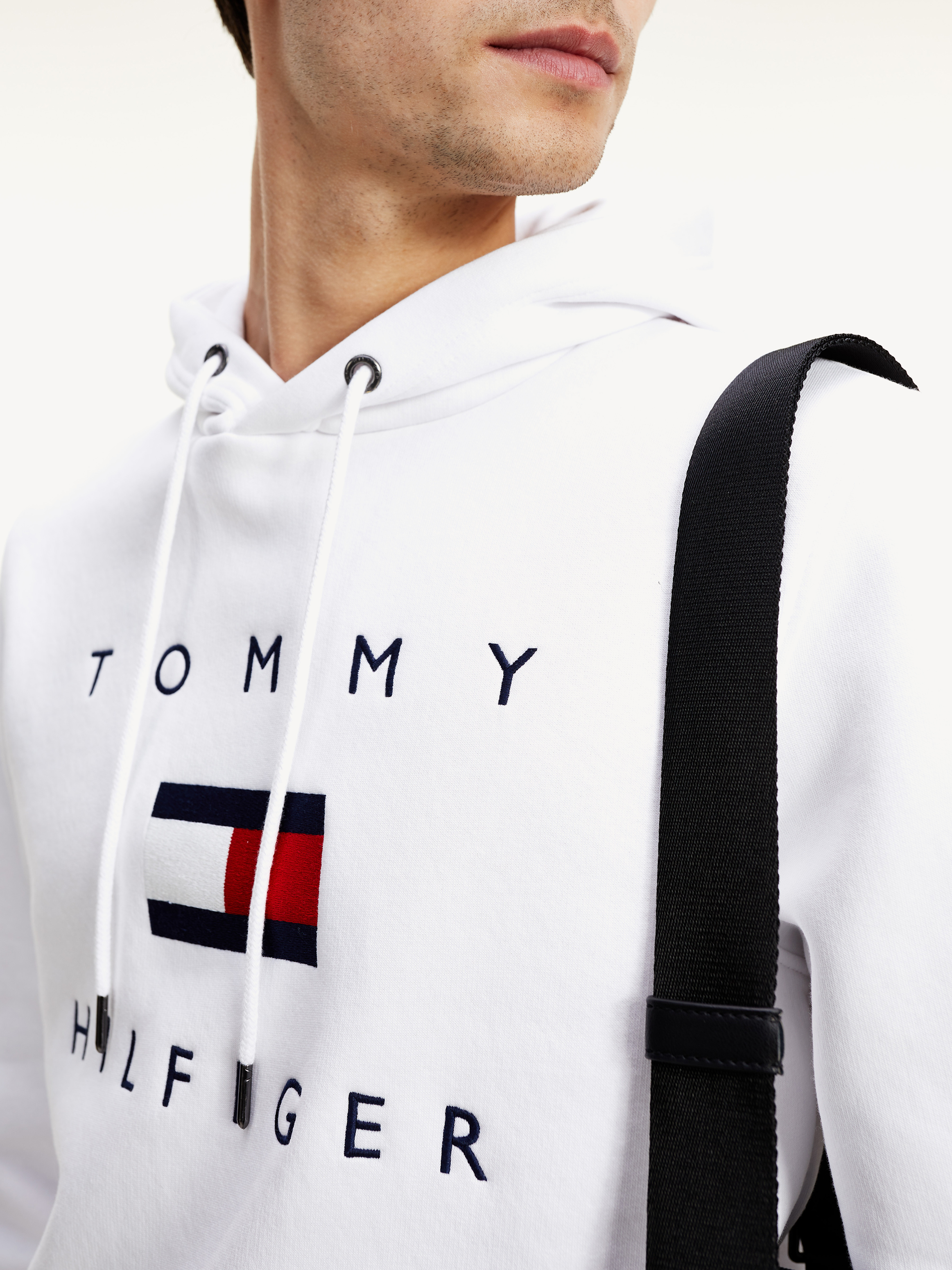 Flag logo cotton blend hoody cheap