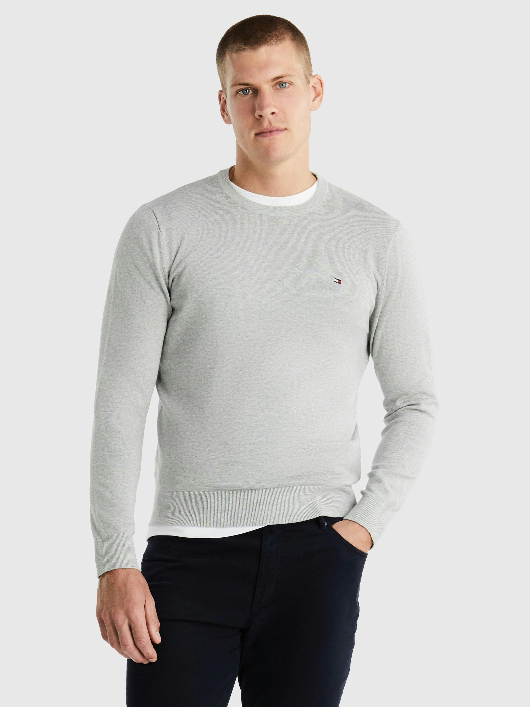 Mens Sweater Tommy Hilfiger Signature Crew Neck Sweatshirt Tommy